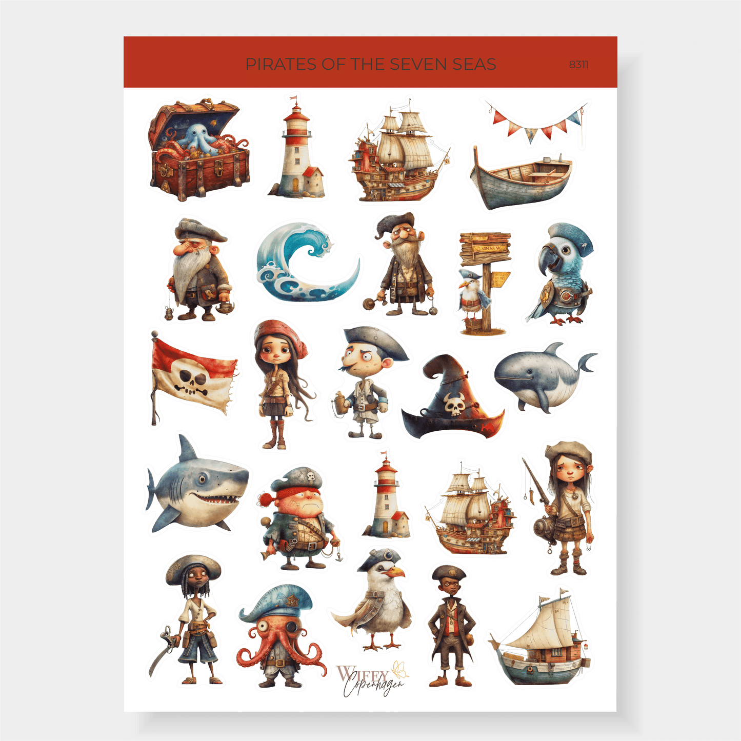 Plan & Plot Studio - Piraten van de zeven zeeën | Stickers - The Dreamer's Bookshop.