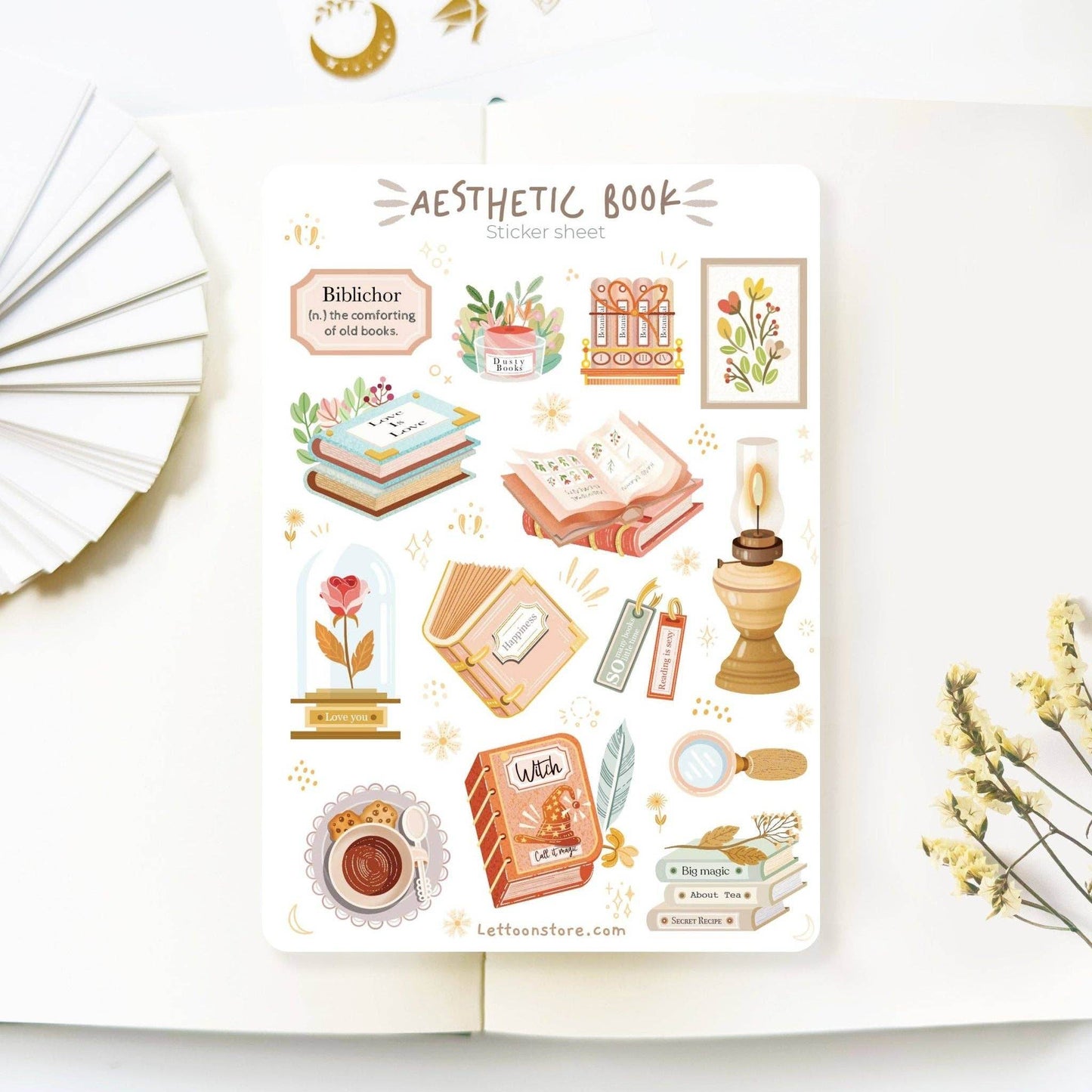 LETTOOn - Stickervel - Esthetisch boek - The Dreamer's Bookshop.