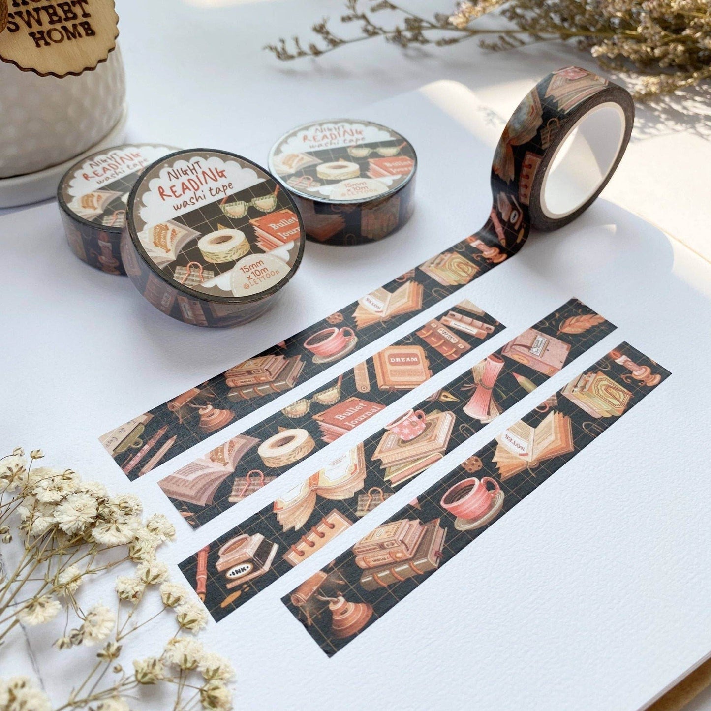 LETTOOn - Washi Tape - Lezen overdag en's avonds - The Dreamer's Bookshop.