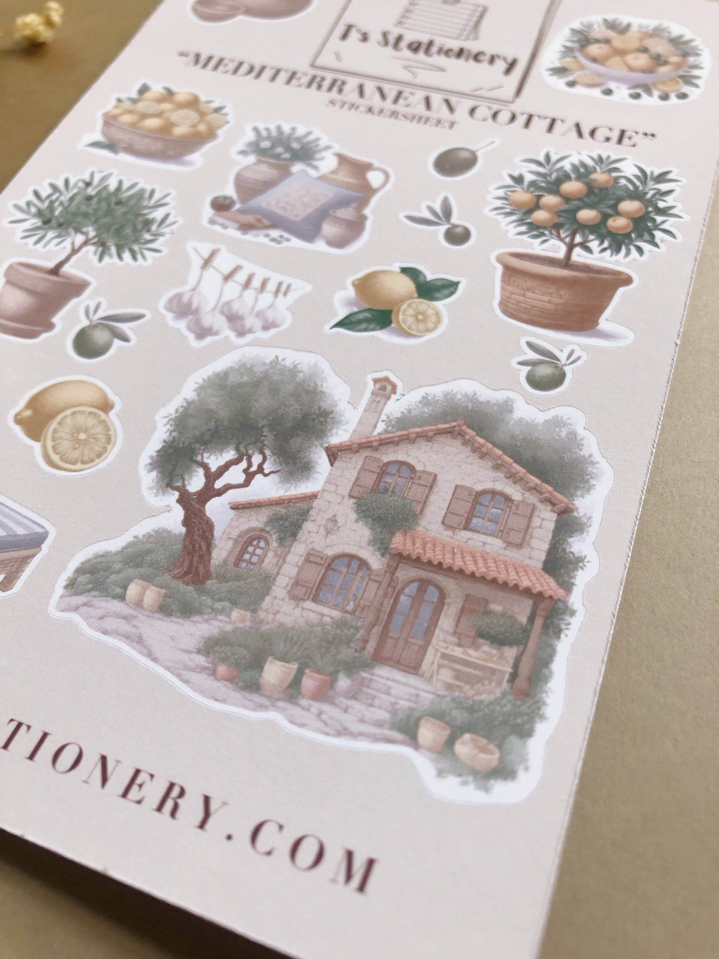T's Stationery - Stickervel „Mediterranean Cottage” - The Dreamer's Bookshop.