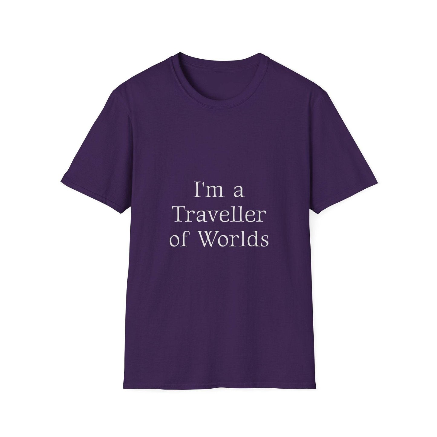 Unisex Softstyle T-Shirt - 'I'm a Traveller of Worlds' & 'Books Take Me Places Far & Beyond' - The Dreamer's Bookshop.