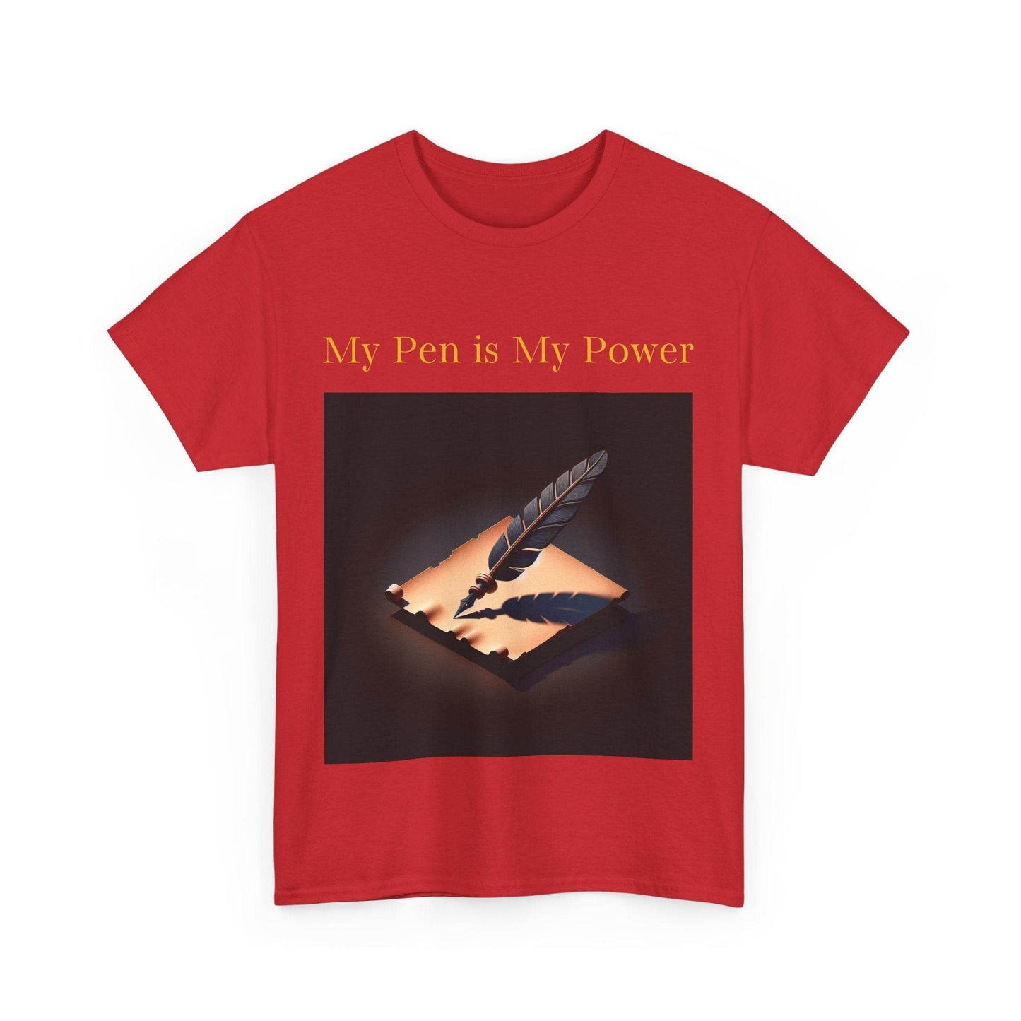 My Pen is My Power Unisex Heavy Cotton Tee - Creative Writer's Apparel - The Dreamer's Bookshop.