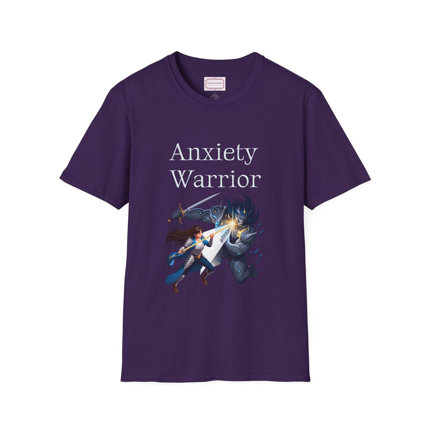 Anxiety Warrior Unisex Softstyle T-Shirt - Embrace Your Battles - The Dreamer's Bookshop.