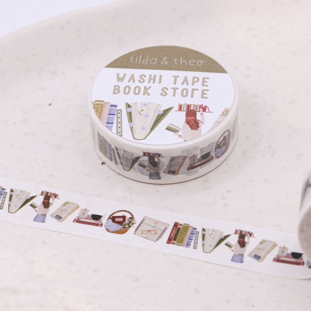 Tilda&Theo - Washi Tape leesboeken - Masking Tape Booklover Tape - The Dreamer's Bookshop.