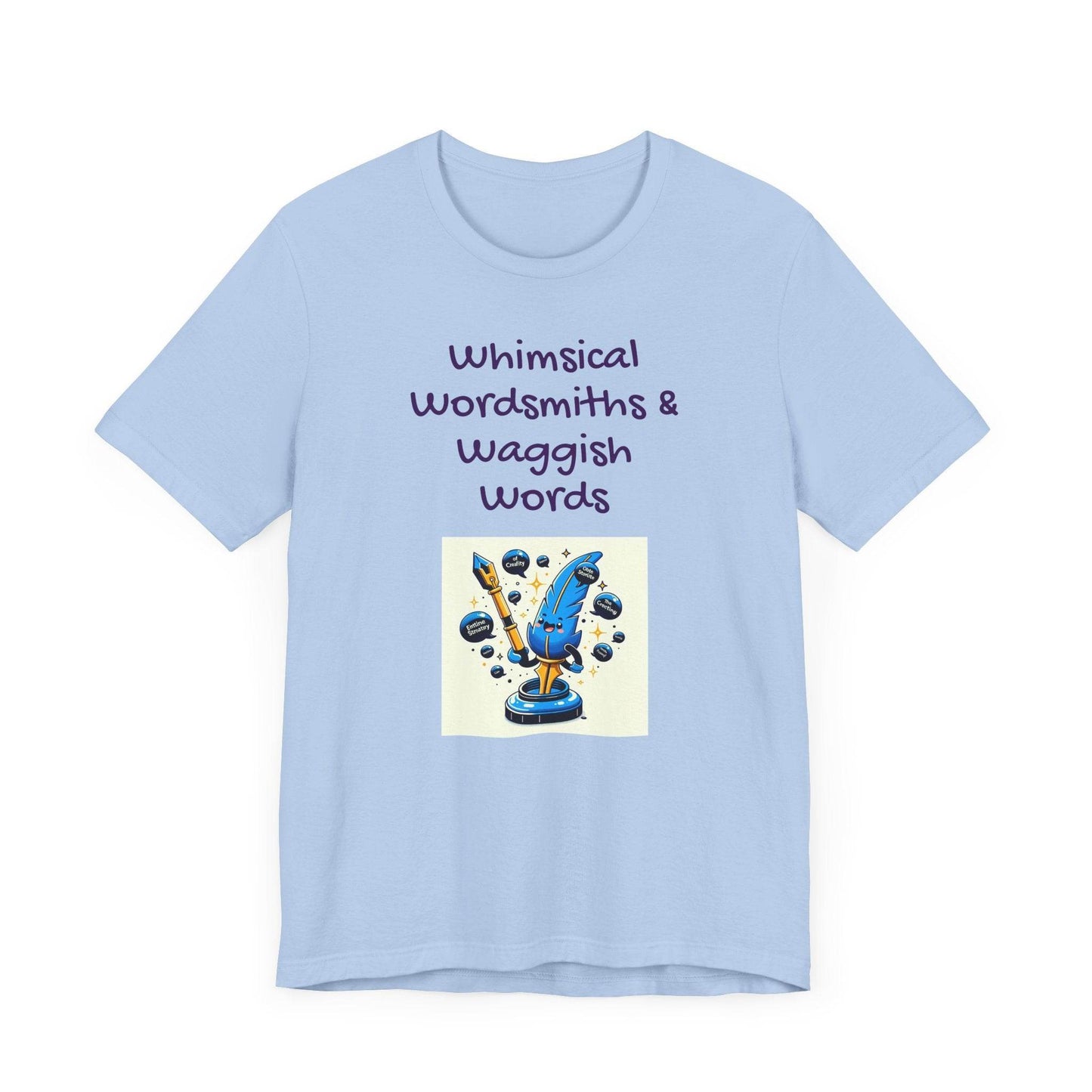 Whimsical Wordsmiths Short Sleeve Tee - Creative Gift for Writers - The Dreamer's Bookshop.