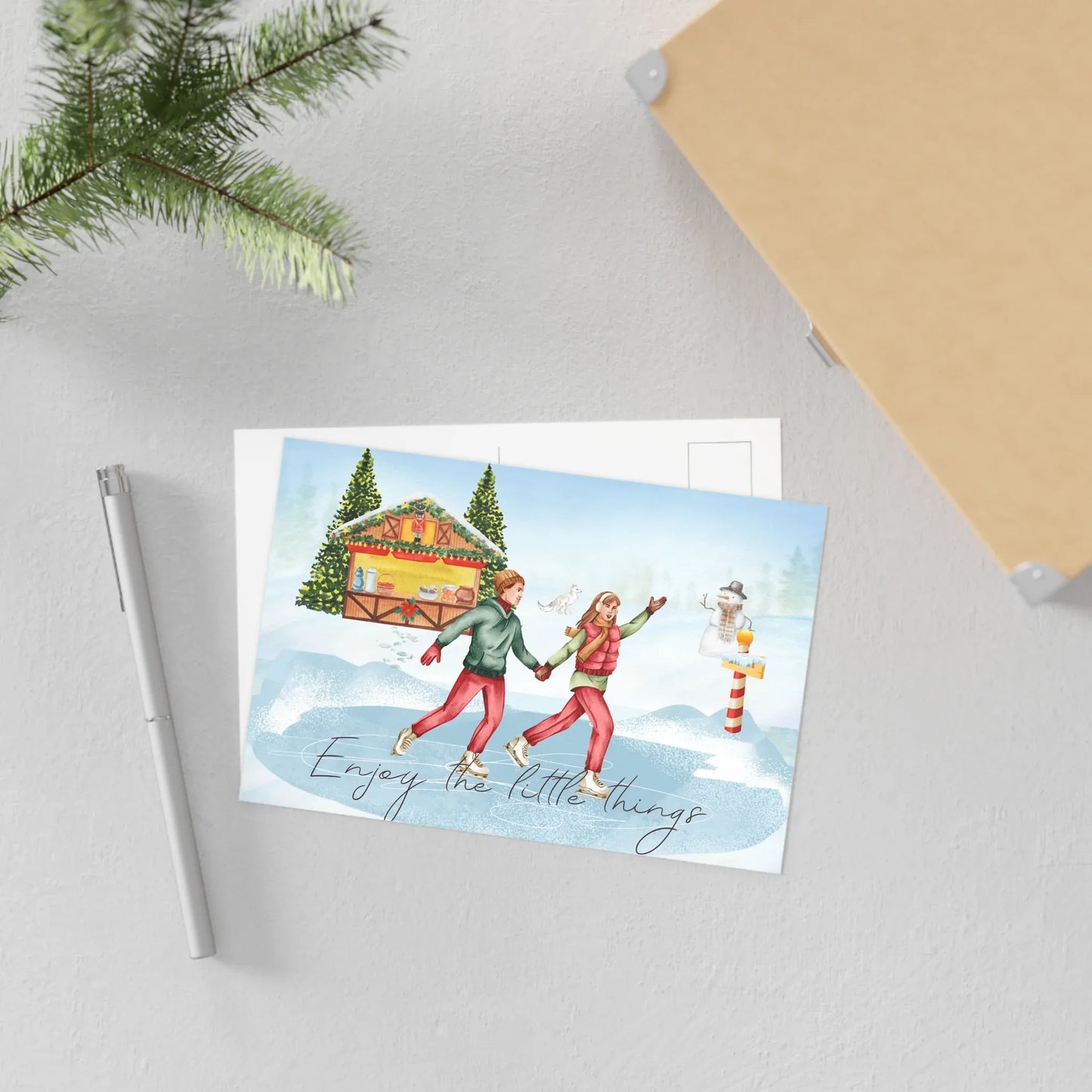 The Dreamer's Bookshop "Ice Skating" Enjoy the Little Things Card - The Dreamer's Bookshop.