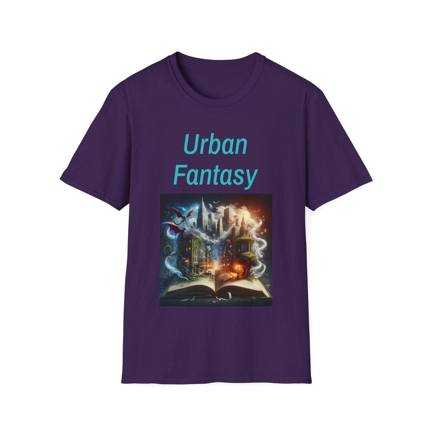 Urban Fantasy Unisex Softstyle T-Shirt - Dreamy Book Design for Book Lovers - The Dreamer's Bookshop.
