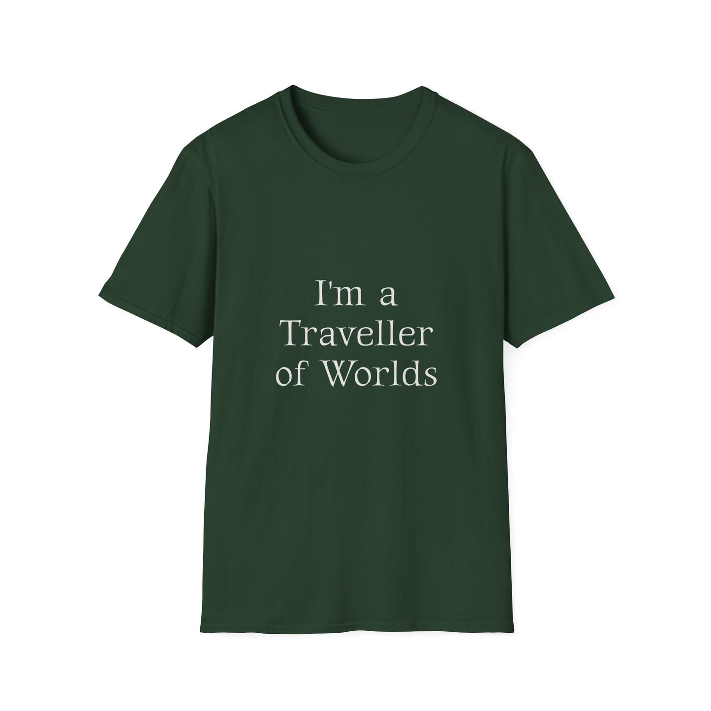 Unisex Travel-Inspired T-Shirt - "I'm a Traveller of Worlds" - Perfect for Book Lovers - The Dreamer's Bookshop.