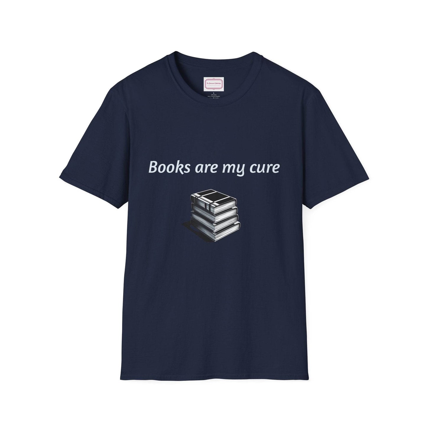 Inspirational Unisex Softstyle T-Shirt - Books are my cure - The Dreamer's Bookshop.