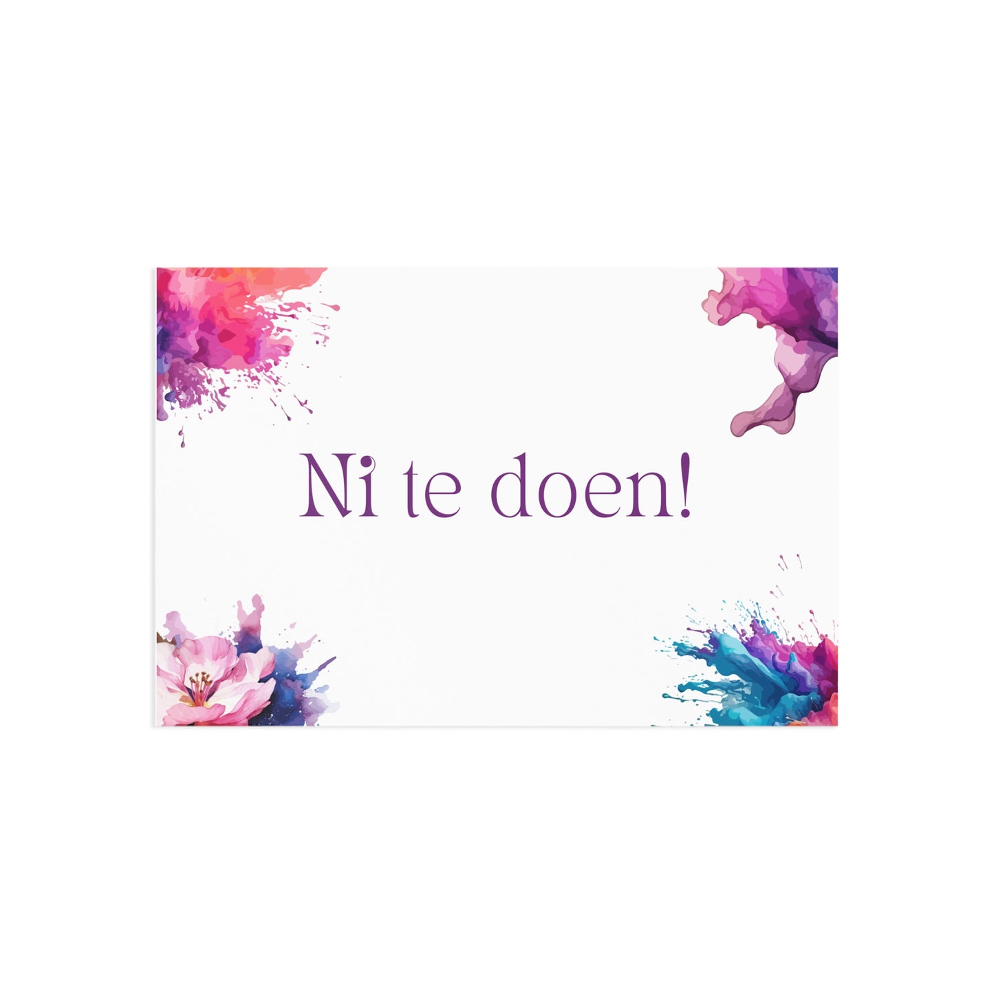 Watercolor Art Exclamation Card "Ni te doen" Joyful Print - The Dreamer's Bookshop.