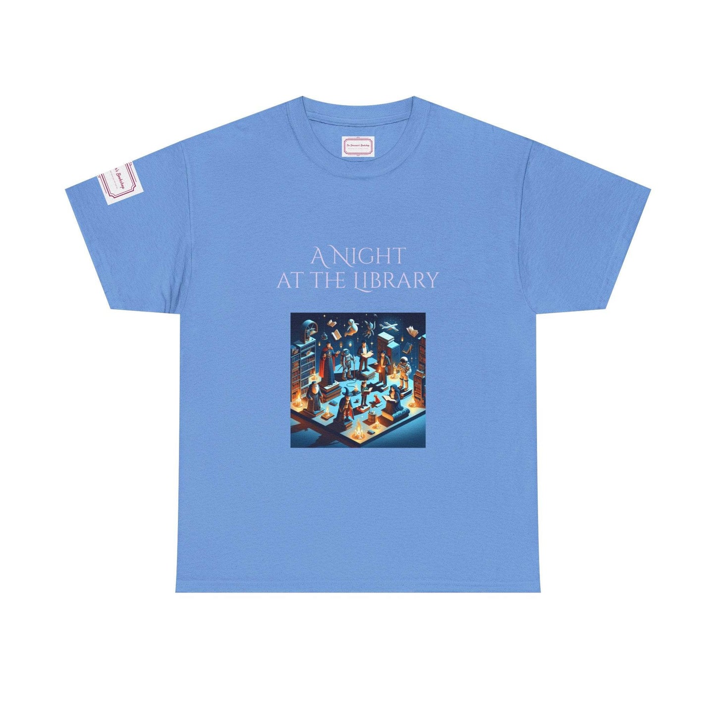 Night at the Library - Unisex Heavy Cotton Tee - Perfect for Book Lovers - The Dreamer's Bookshop.