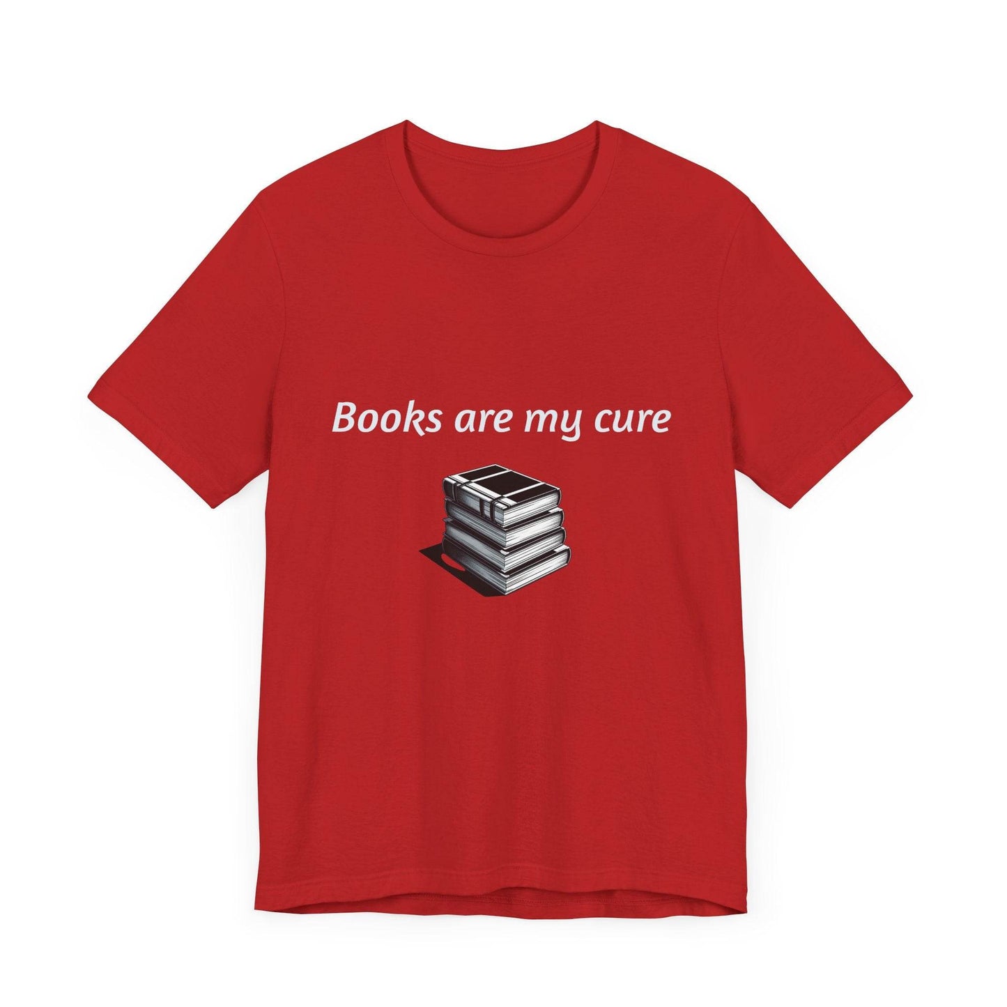 Inspirational Unisex Short Sleeve Tee - Books are my cure - The Dreamer's Bookshop.