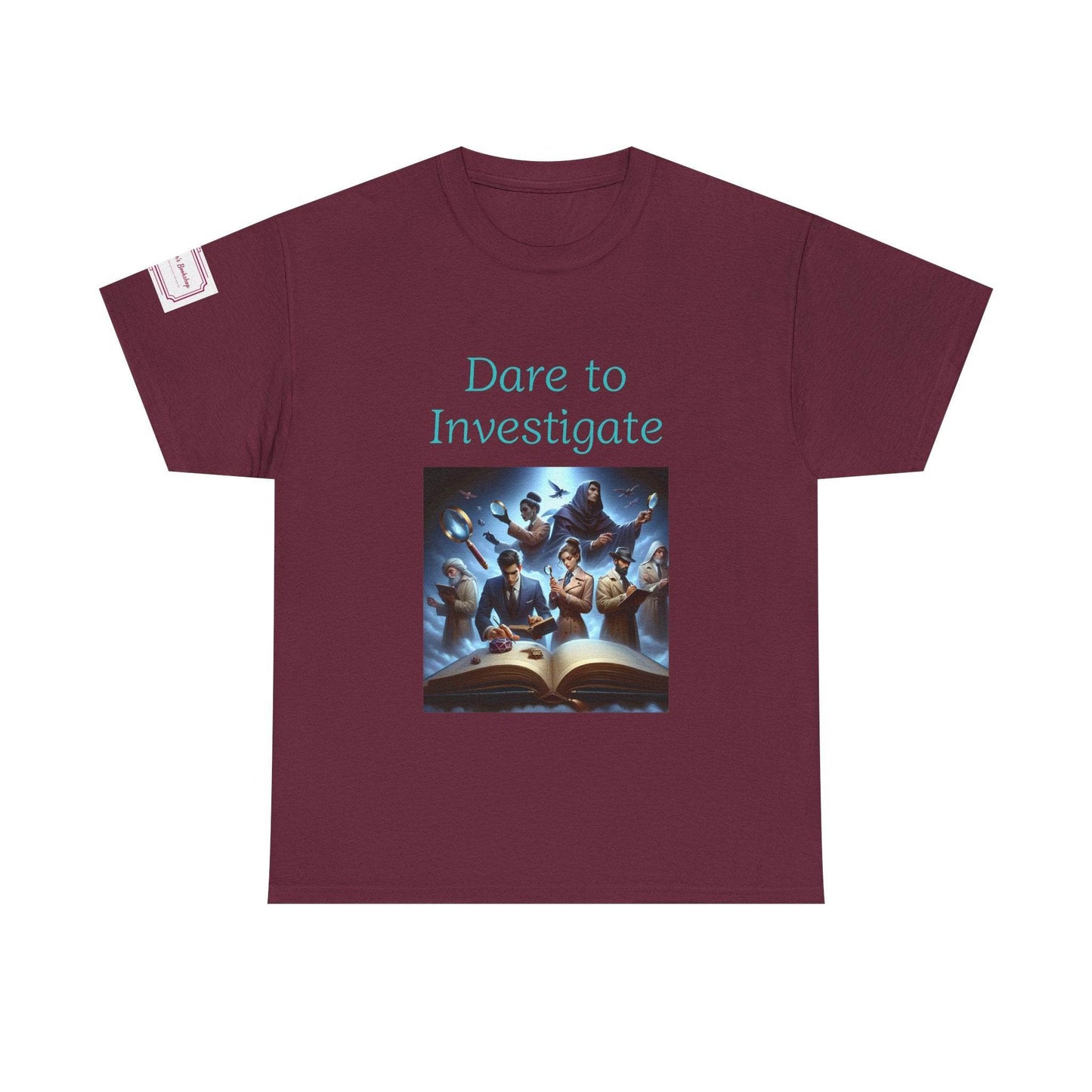 Investigate - Graphic Unisex Heavy Cotton Tee - Crime/Mystery Books - The Dreamer's Bookshop.
