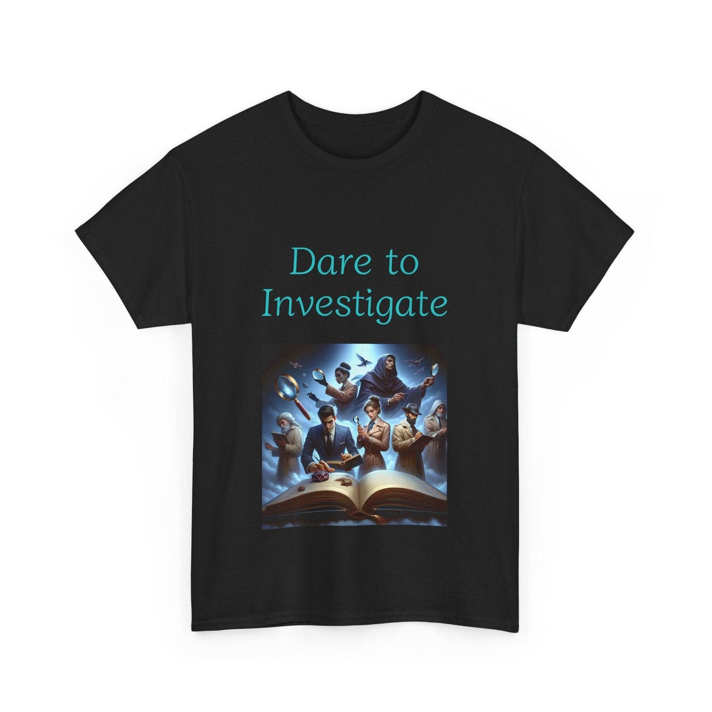 Investigate - Unisex Heavy Cotton Tee - Crime/Mystery Books - The Dreamer's Bookshop.