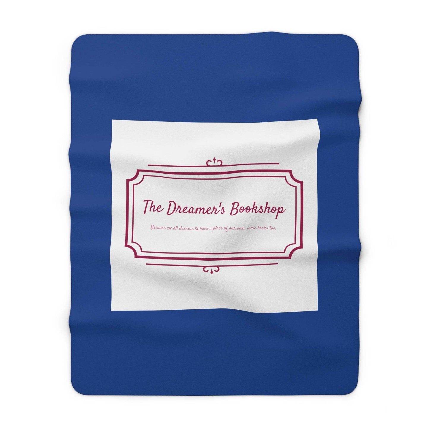 Cozy Sherpa Fleece Blanket - 'The Dreamer's Bookshop' Design - The Dreamer's Bookshop.