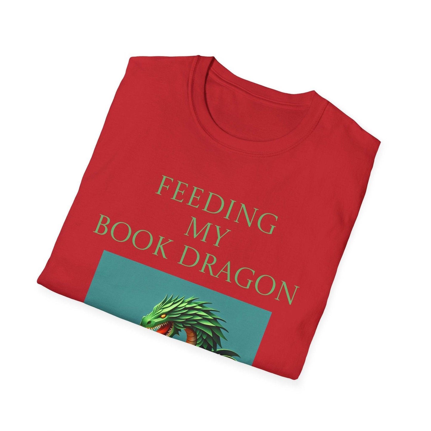 Unisex Softstyle T-Shirt - 'Book Dragon' - The Dreamer's Bookshop.