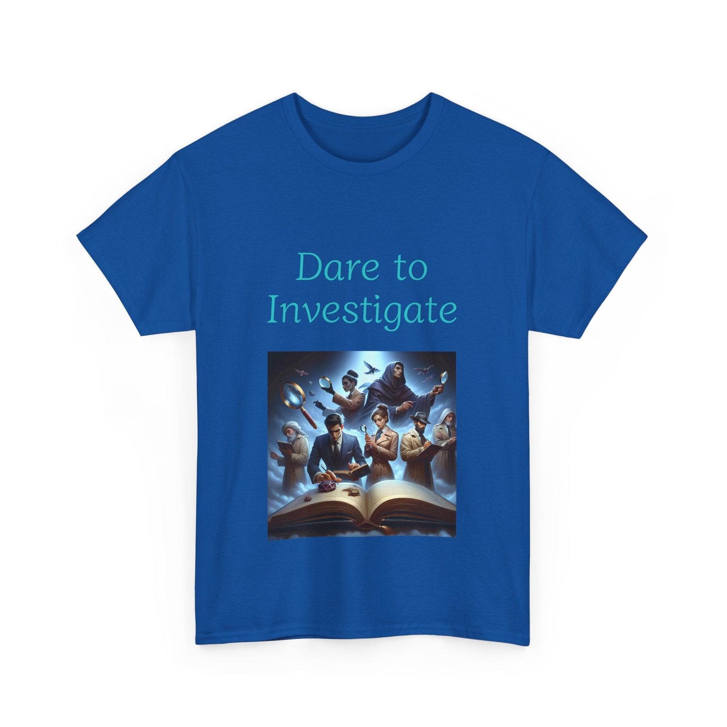 Investigate - Unisex Heavy Cotton Tee - Crime/Mystery Books - The Dreamer's Bookshop.