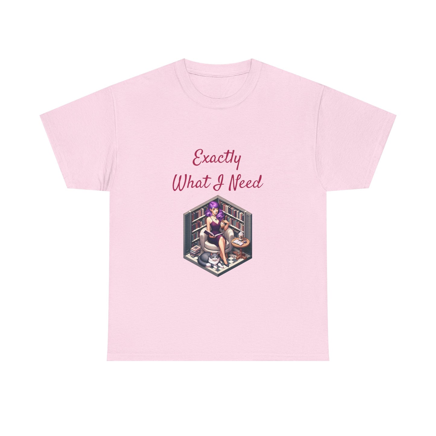 Book Lover's Unisex Heavy Cotton Tee - "What I Need" - The Dreamer's Bookshop.