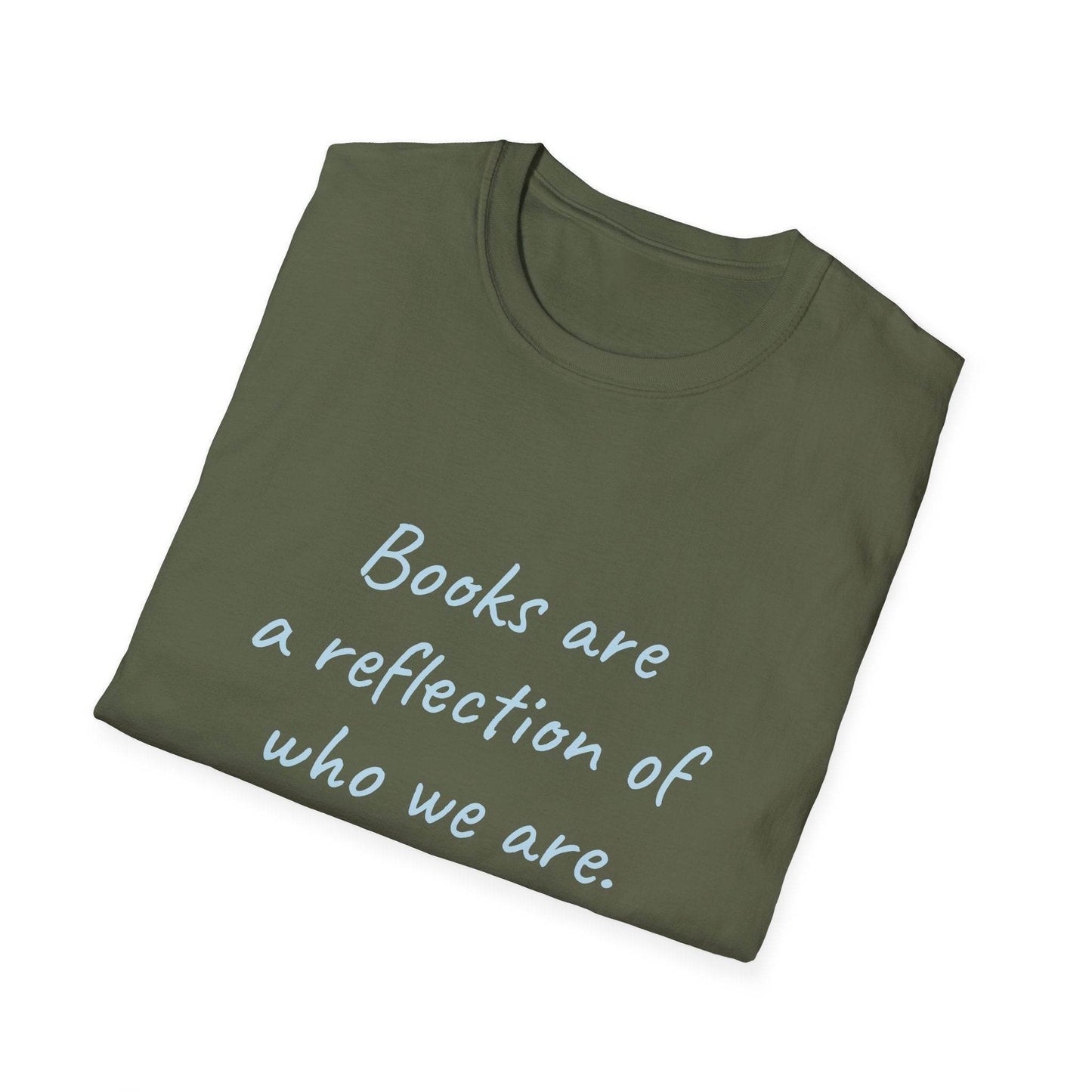 Books Are A Reflection T-Shirt – Unisex Softstyle Tee for Book Lovers - The Dreamer's Bookshop.