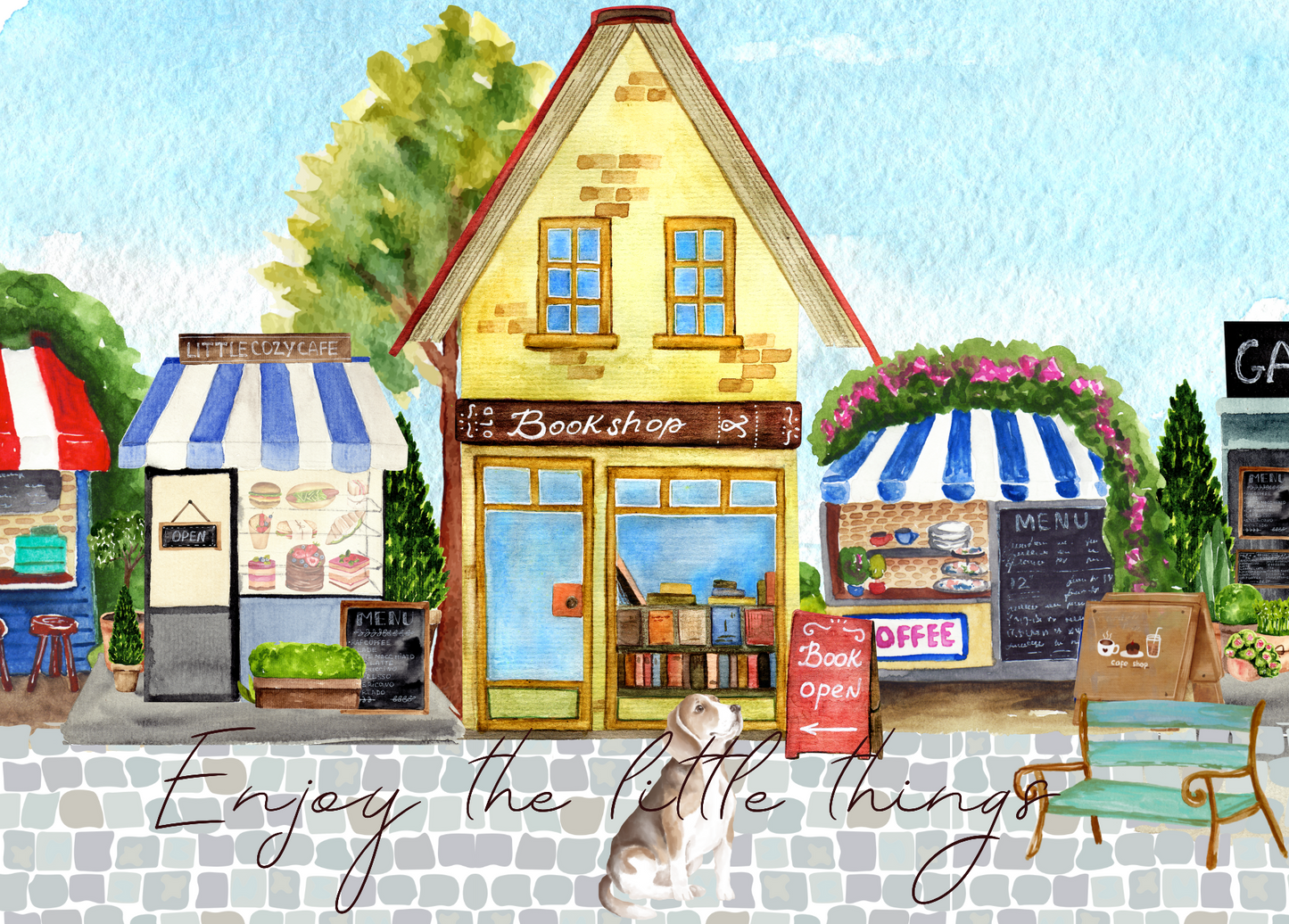 The Dreamer's Bookshop "Bookshop" Enjoy Little Things Card - The Dreamer's Bookshop.
