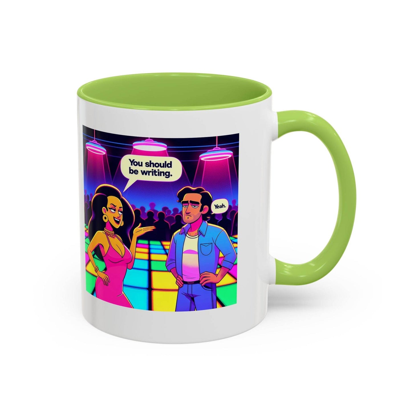 Retro Vibe Accent Coffee Mug - You should be writing - The Dreamer's Bookshop.