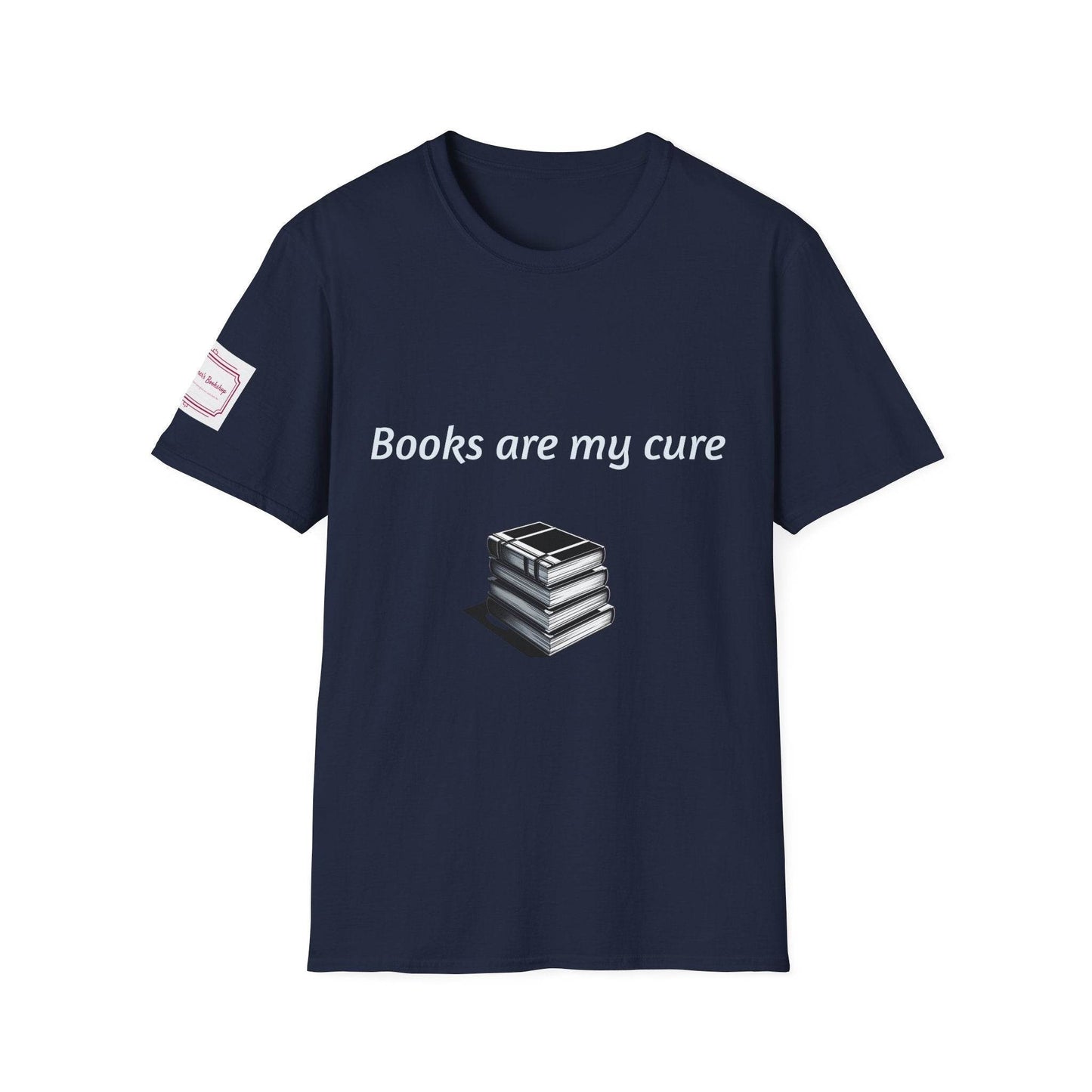 Inspirational Unisex Softstyle T-Shirt - Books are my cure - The Dreamer's Bookshop.