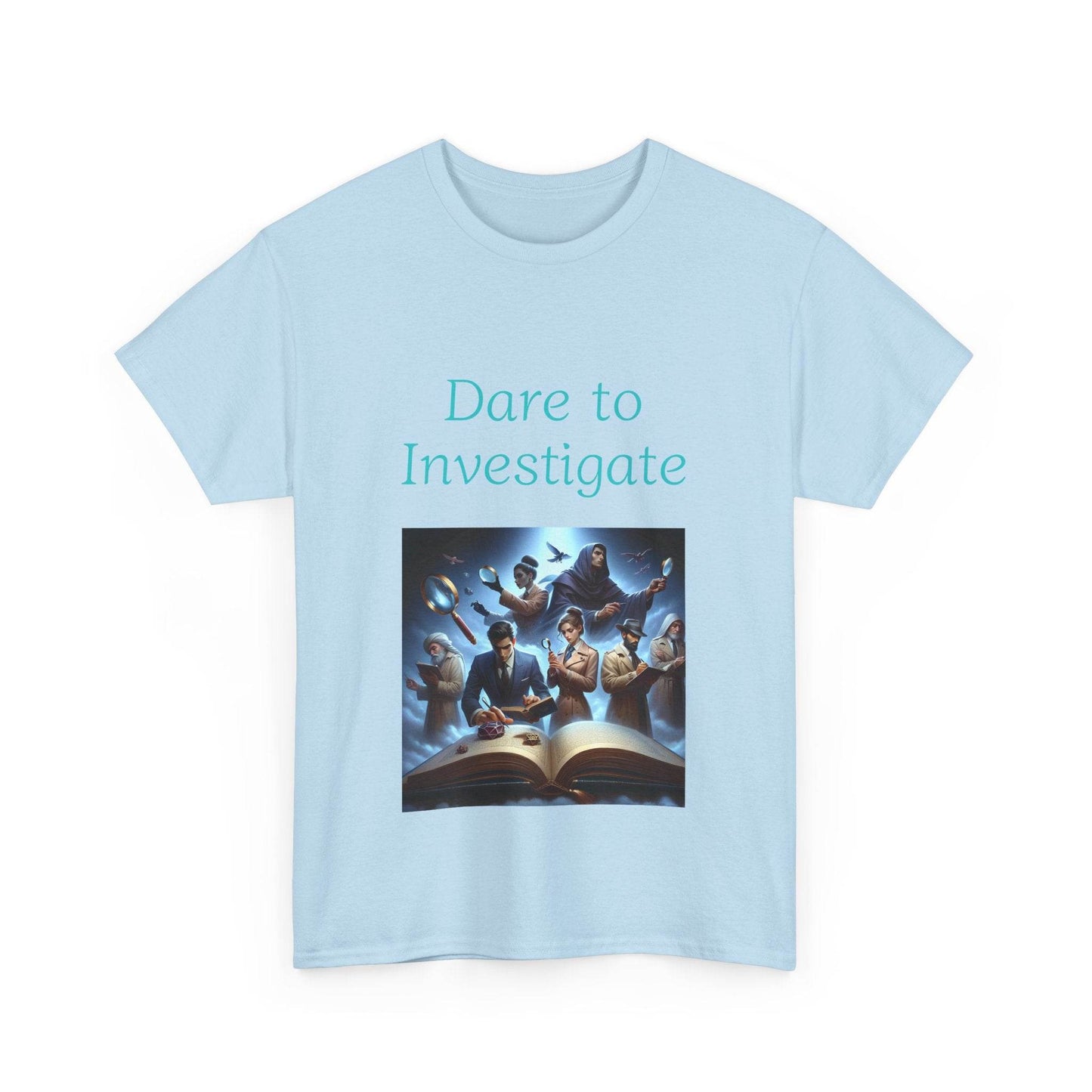 Investigate - Unisex Heavy Cotton Tee - Crime/Mystery Books - The Dreamer's Bookshop.
