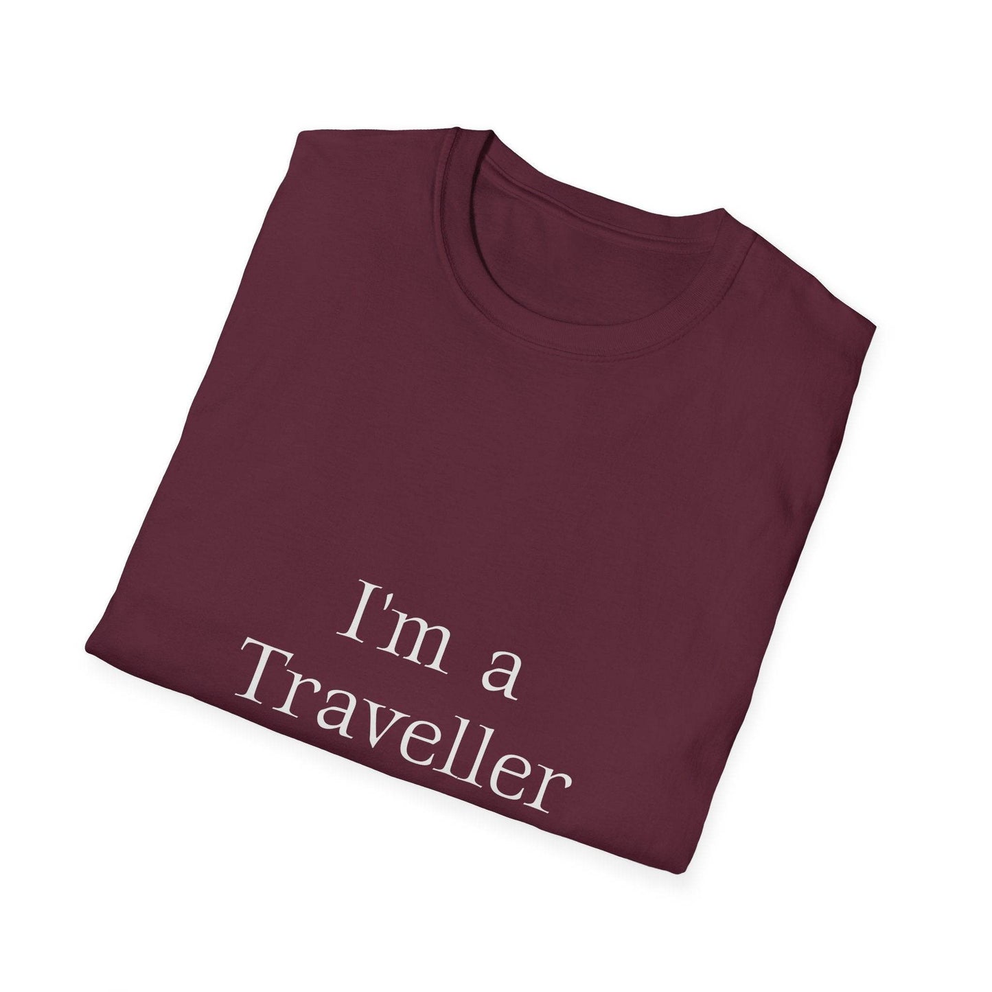 Unisex Softstyle T-Shirt - 'I'm a Traveller of Worlds' & 'Books Take Me Places Far & Beyond' - The Dreamer's Bookshop.