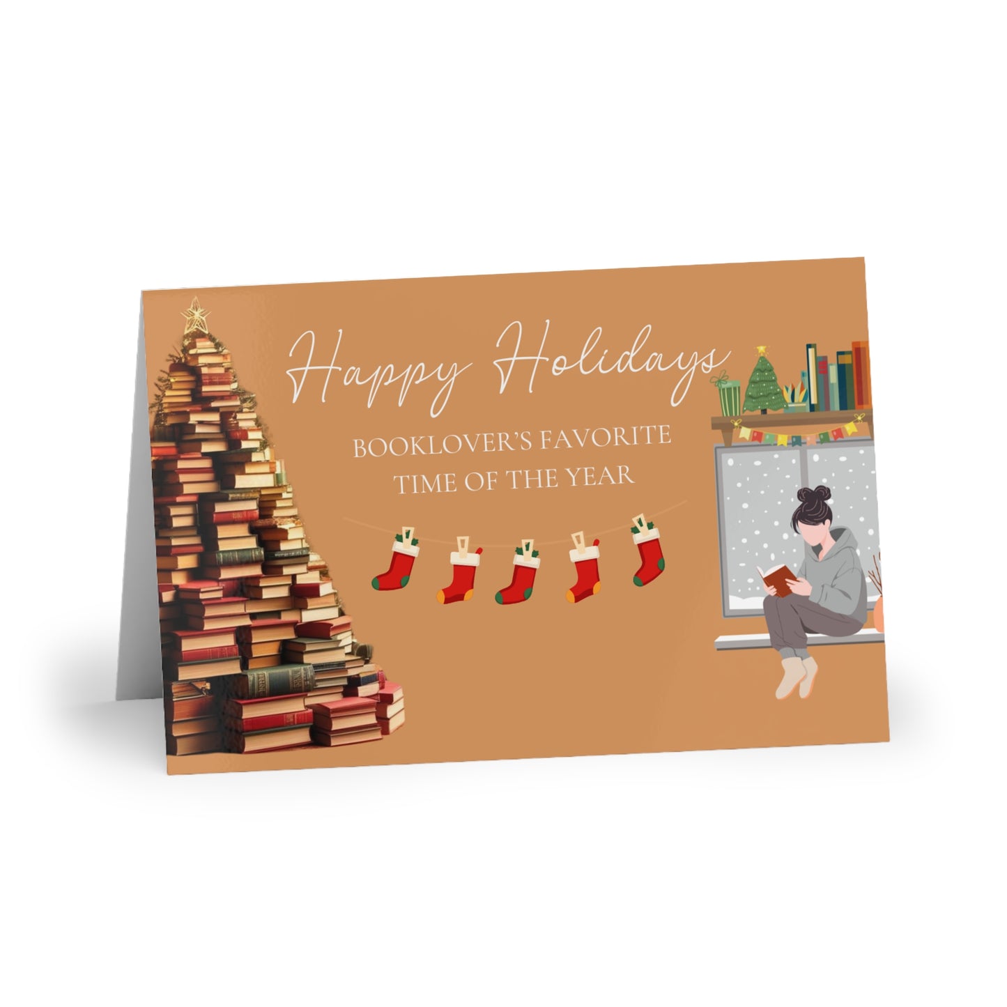 The Dreamer's Bookshop "Booklovers XMas" Cute Christmas Card