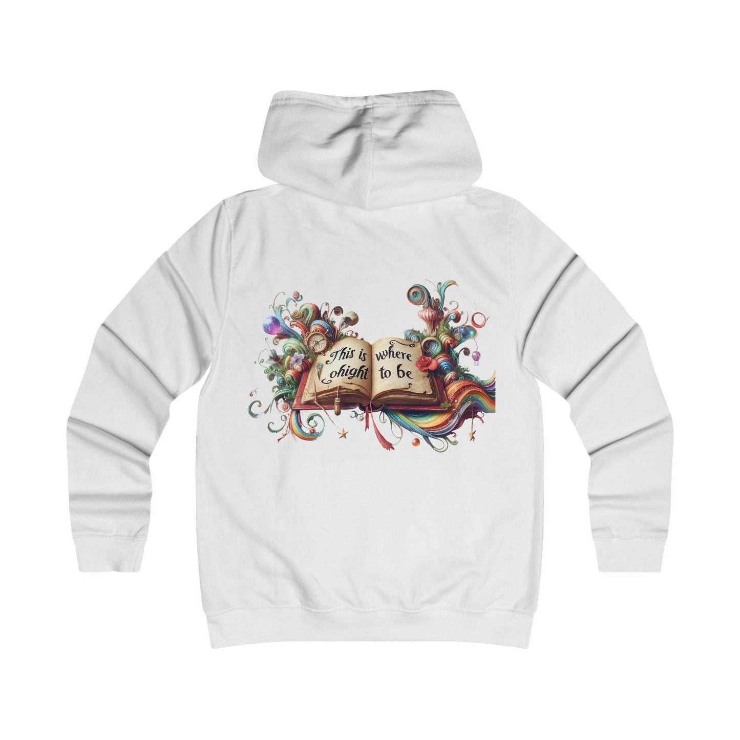 Girlie Heart & Dreams College Hoodie - Cozy Style for women - The Dreamer's Bookshop.