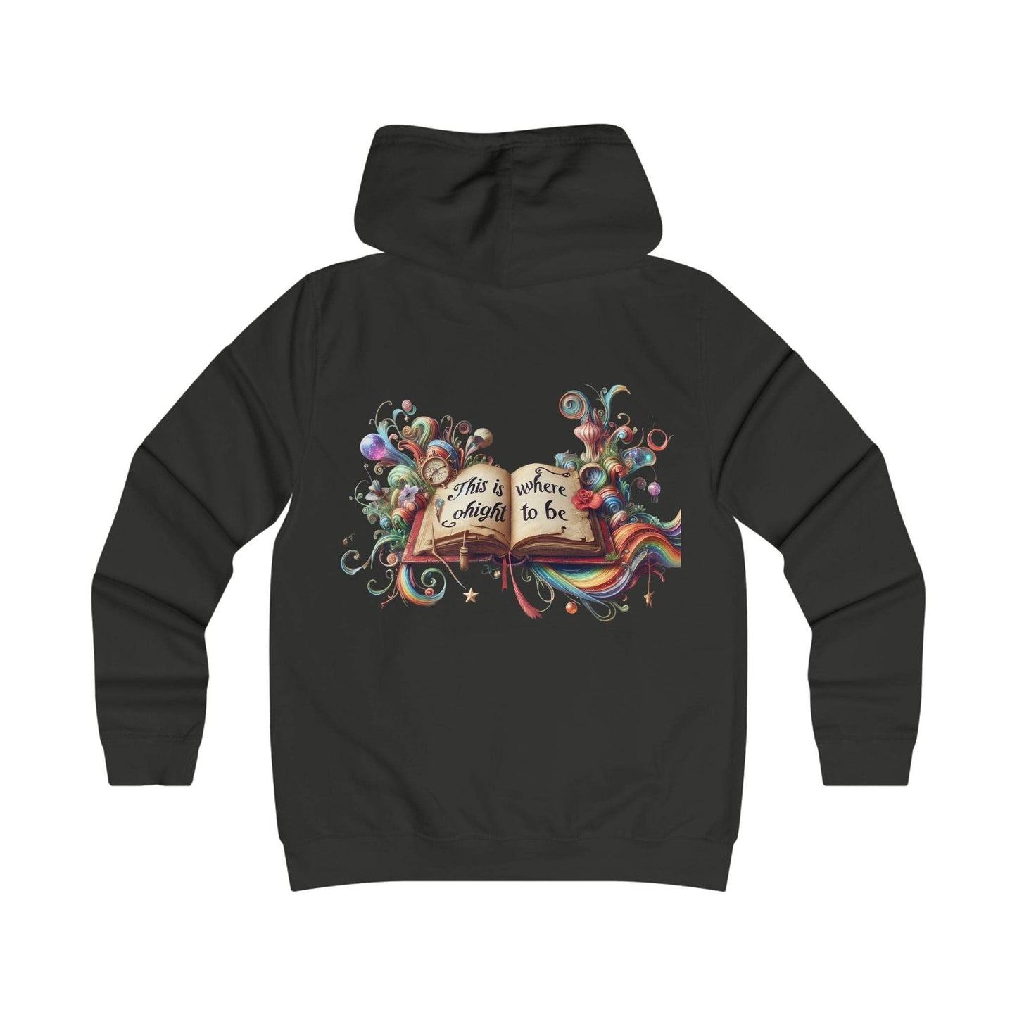 Girlie Heart & Dreams College Hoodie - Cozy Style for women - The Dreamer's Bookshop.