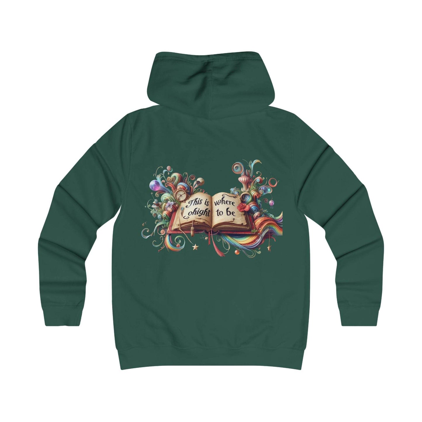 Girlie Heart & Dreams College Hoodie - Cozy Style for women - The Dreamer's Bookshop.