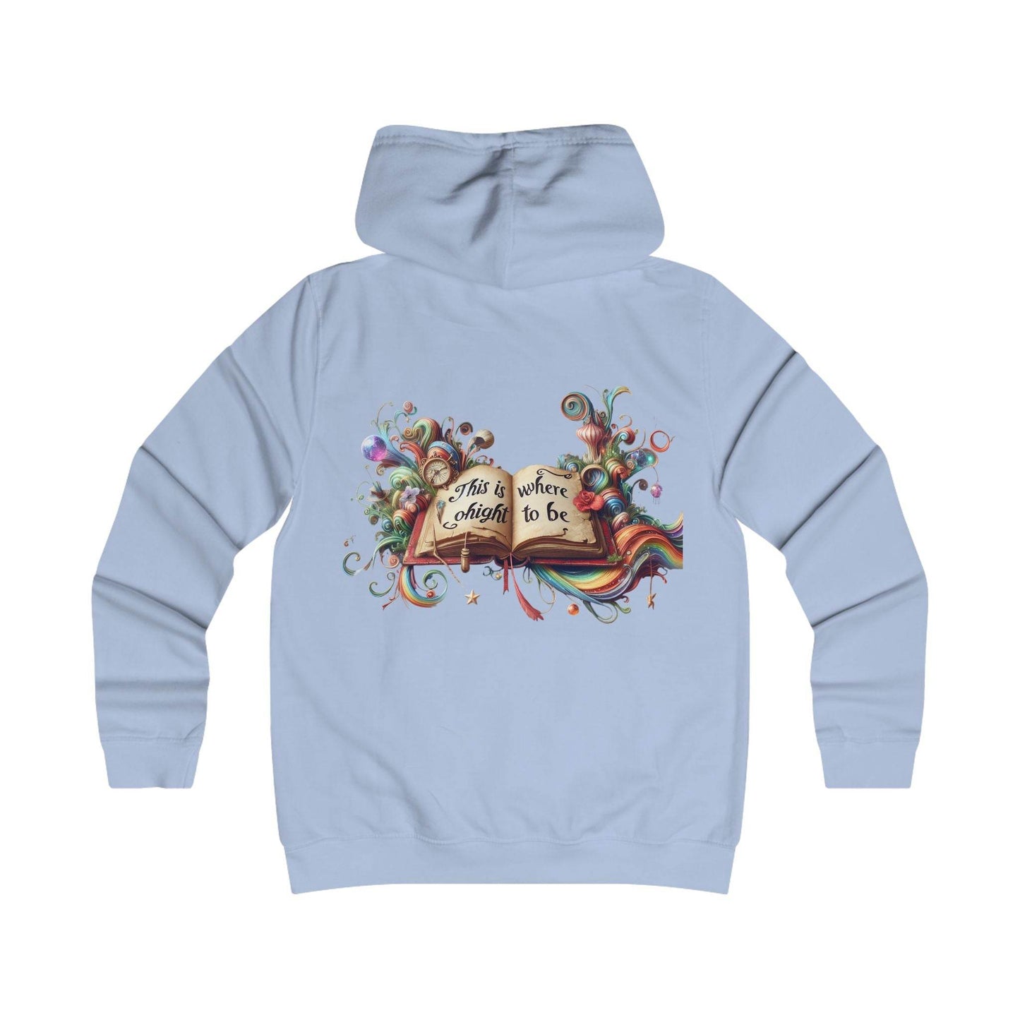 Girlie Heart & Dreams College Hoodie - Cozy Style for women - The Dreamer's Bookshop.