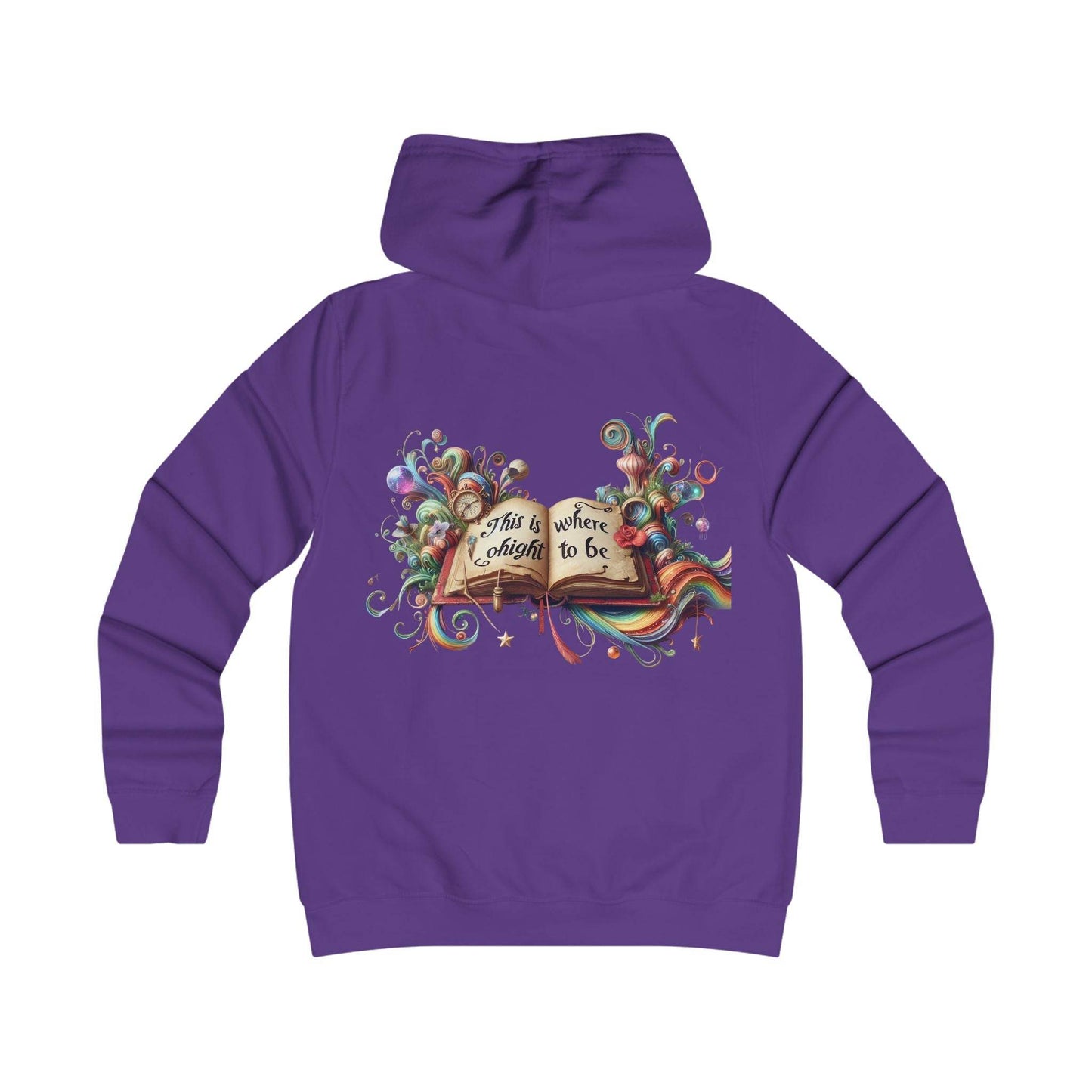 Girlie Heart & Dreams College Hoodie - Cozy Style for women - The Dreamer's Bookshop.