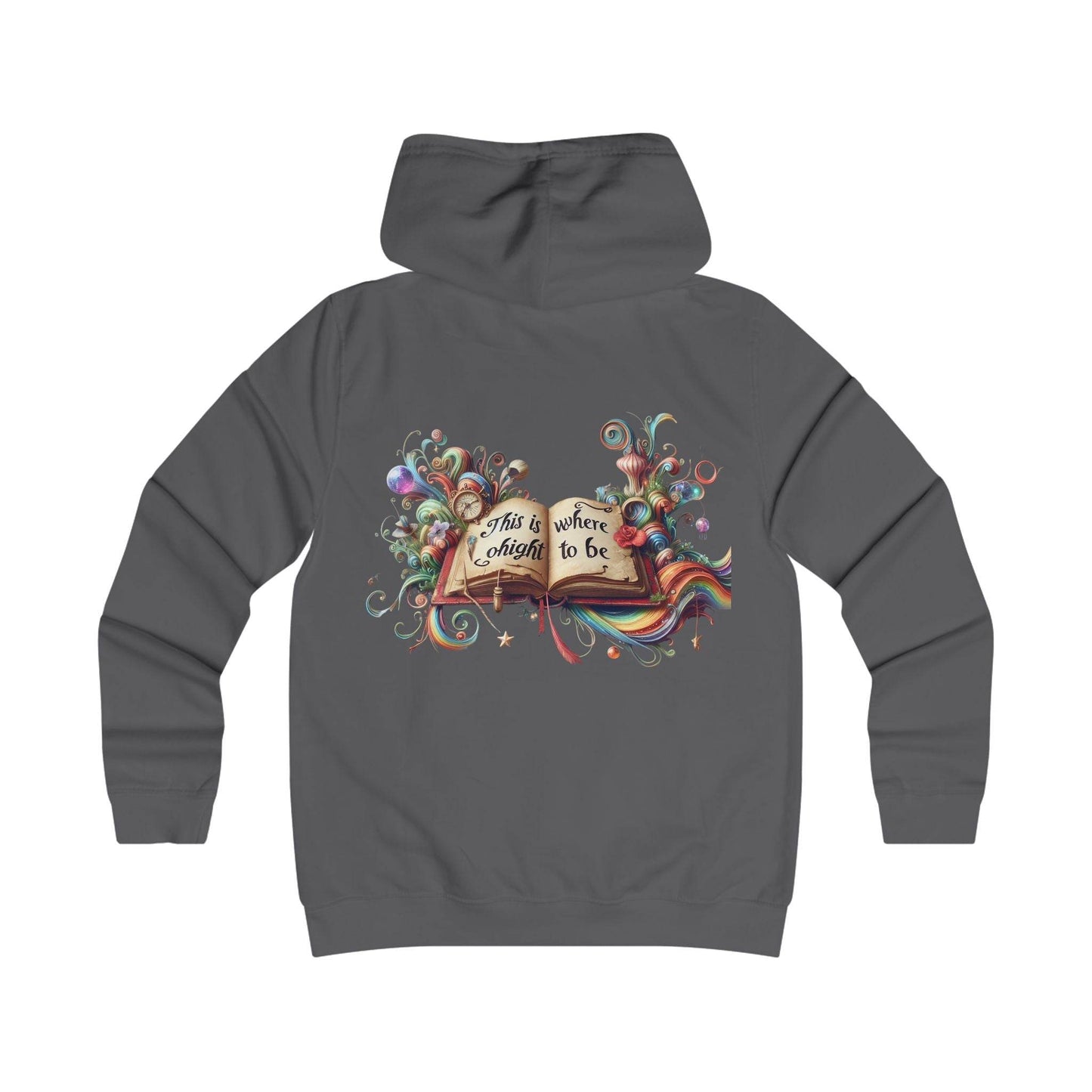 Girlie Heart & Dreams College Hoodie - Cozy Style for women - The Dreamer's Bookshop.