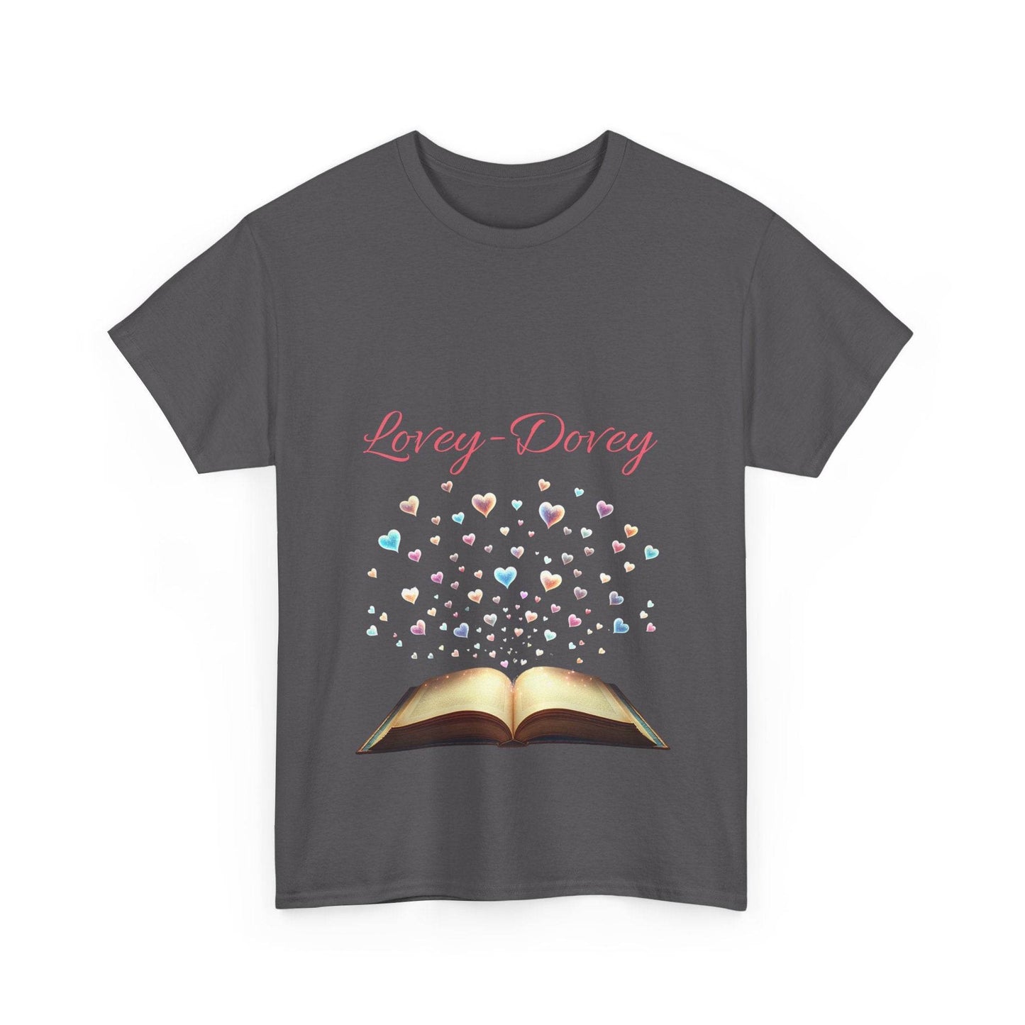 Lovey - Dovey - Unisex Heavy Cotton Tee - Sweet Romance - The Dreamer's Bookshop.