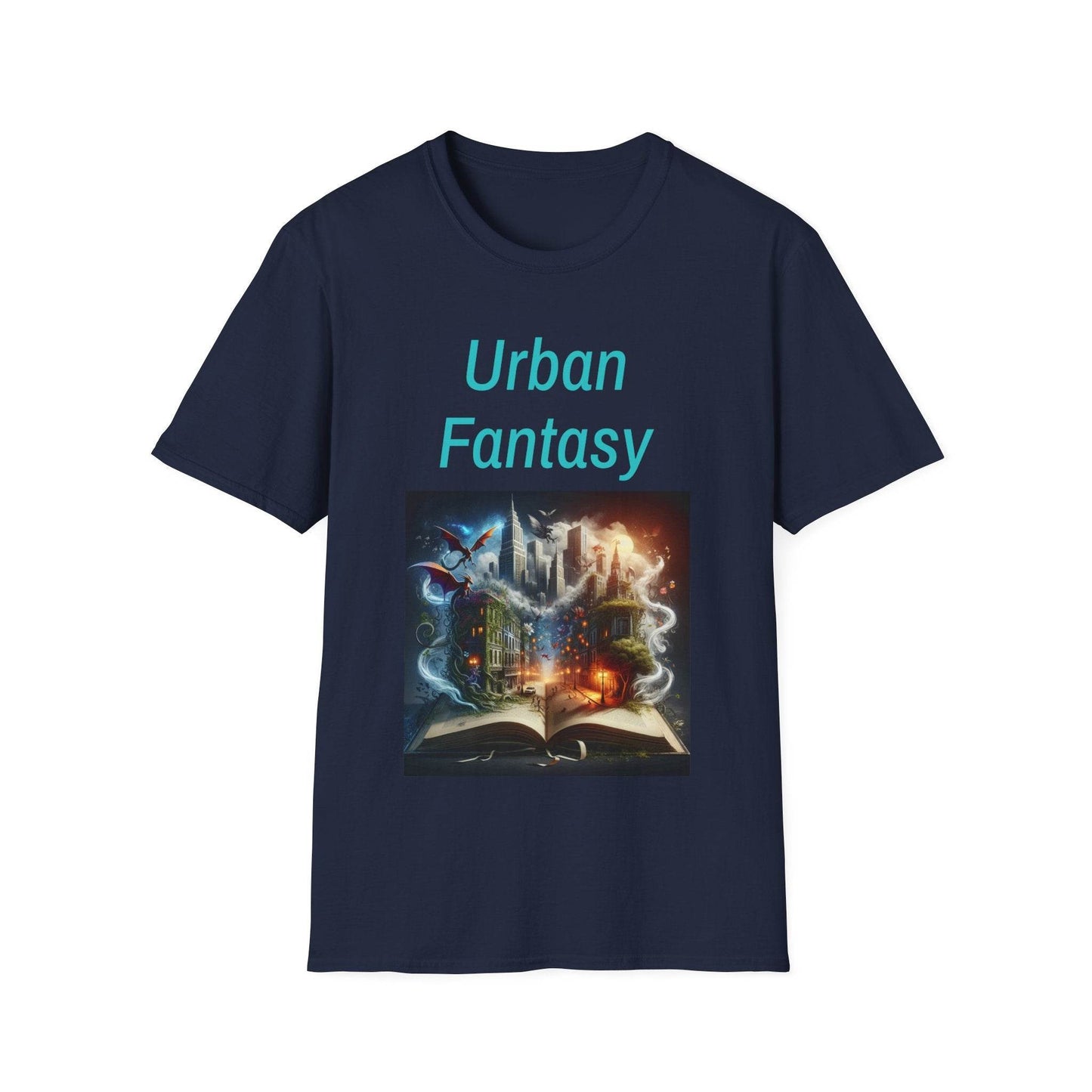 Urban Fantasy Unisex Softstyle T-Shirt - Dreamy Book Design for Book Lovers - The Dreamer's Bookshop.