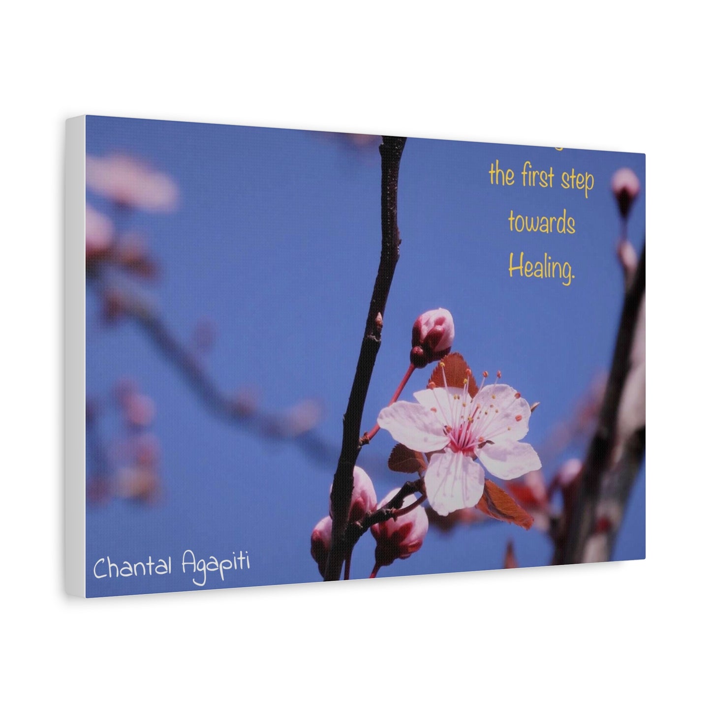 Inspirational Flower Canvas Print - "Sharing is the First Step Towards Healing" - The Dreamer's Bookshop.