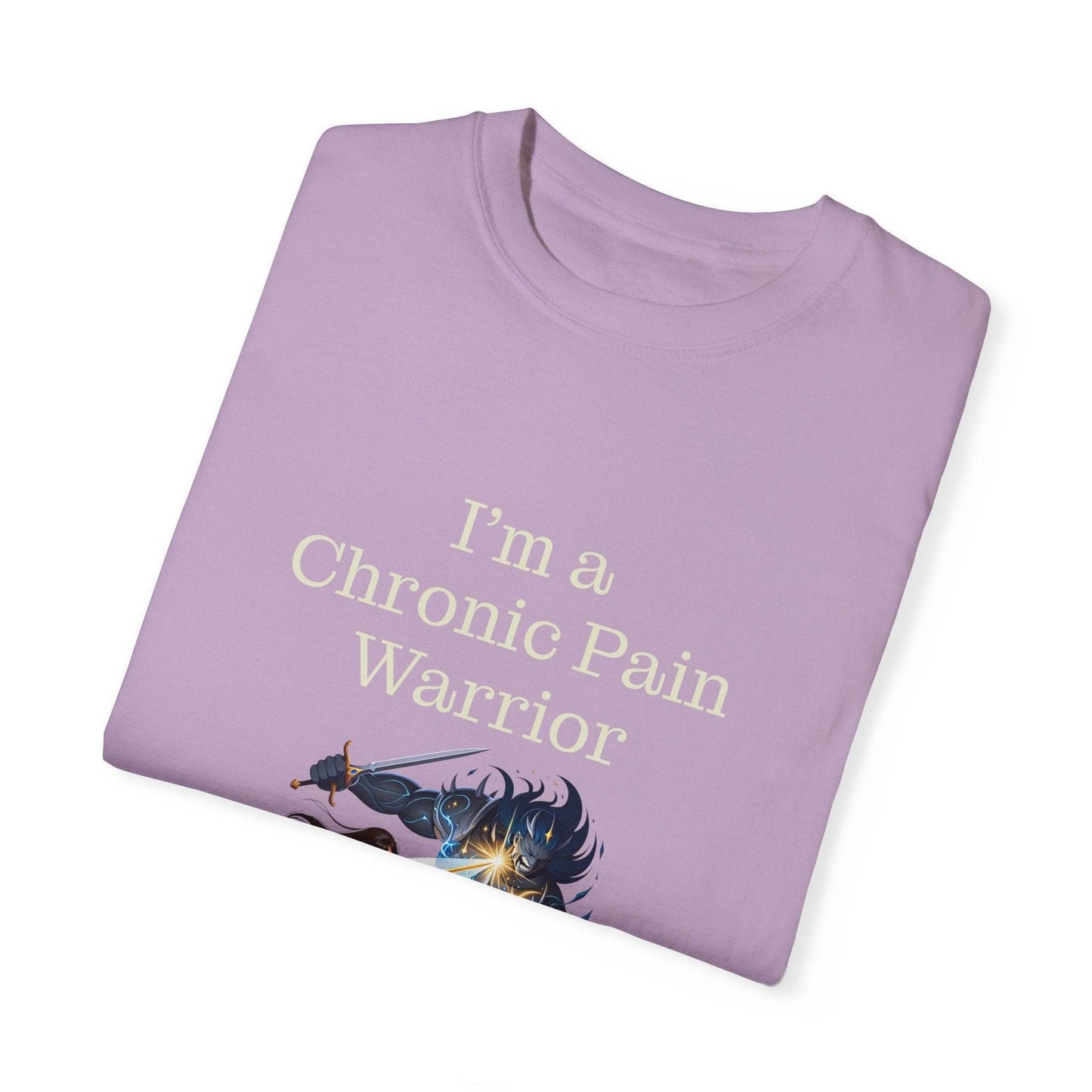 Chronic Pain Warrior Unisex Garment-Dyed T-shirt - Inspirational Motivational Tee - The Dreamer's Bookshop.