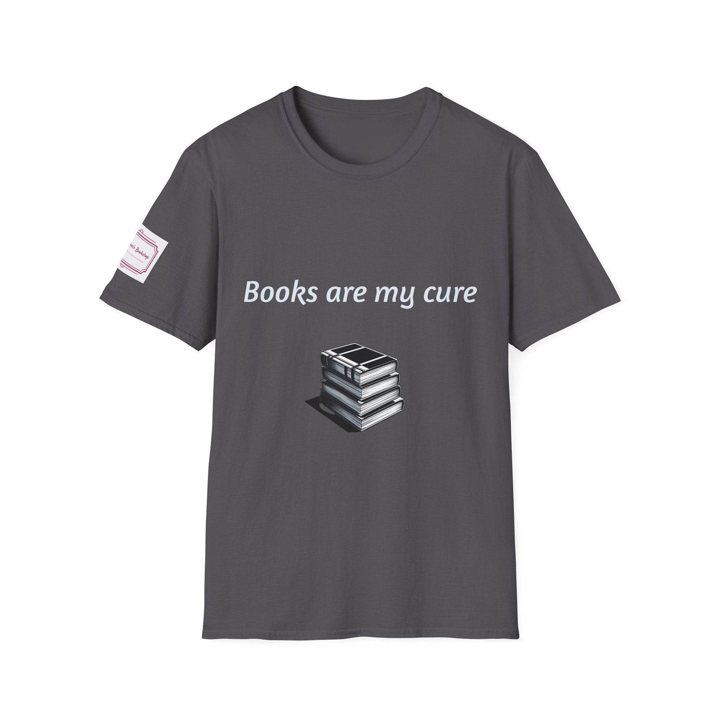 Inspirational Unisex Softstyle T-Shirt - Books are my cure - The Dreamer's Bookshop.