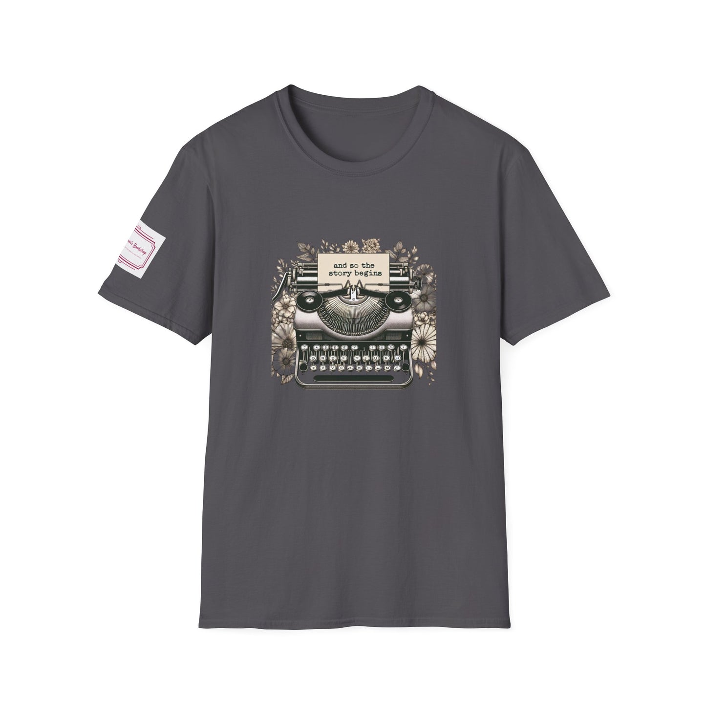 Unisex T-Shirt - Vintage Writing "Story Begins" for Book Lovers - The Dreamer's Bookshop.