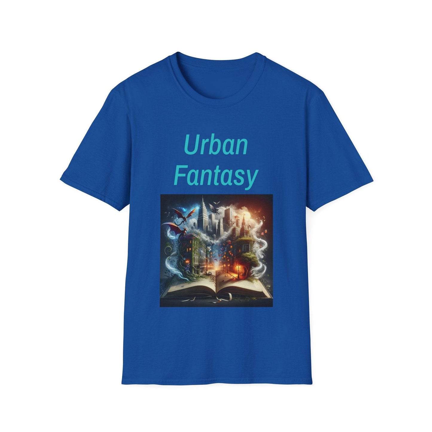 Urban Fantasy Unisex Softstyle T-Shirt - Dreamy Book Design for Book Lovers - The Dreamer's Bookshop.