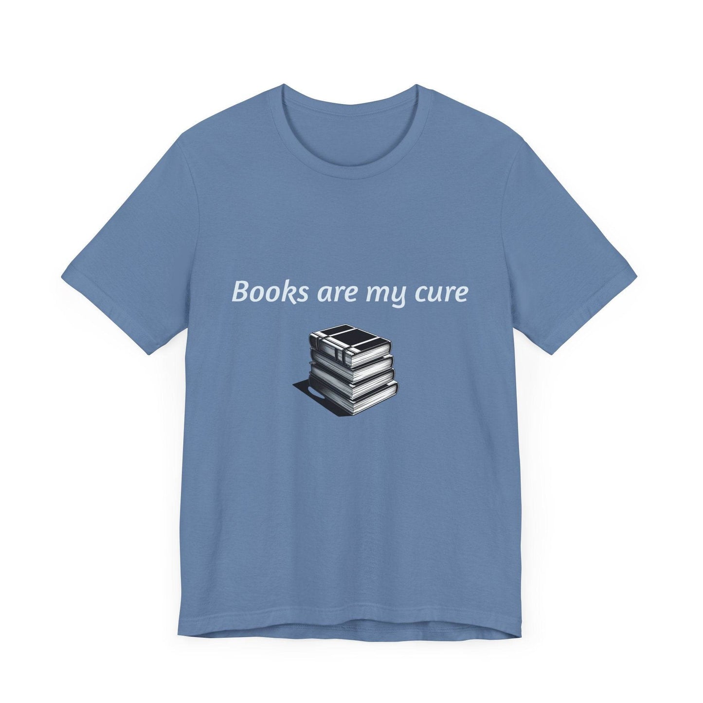 Inspirational Unisex Short Sleeve Tee - Books are my cure - The Dreamer's Bookshop.