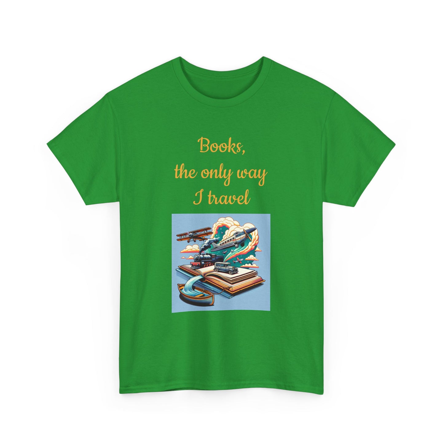 Book Lover's Unisex Heavy Cotton Tee - "Travel" - The Dreamer's Bookshop.