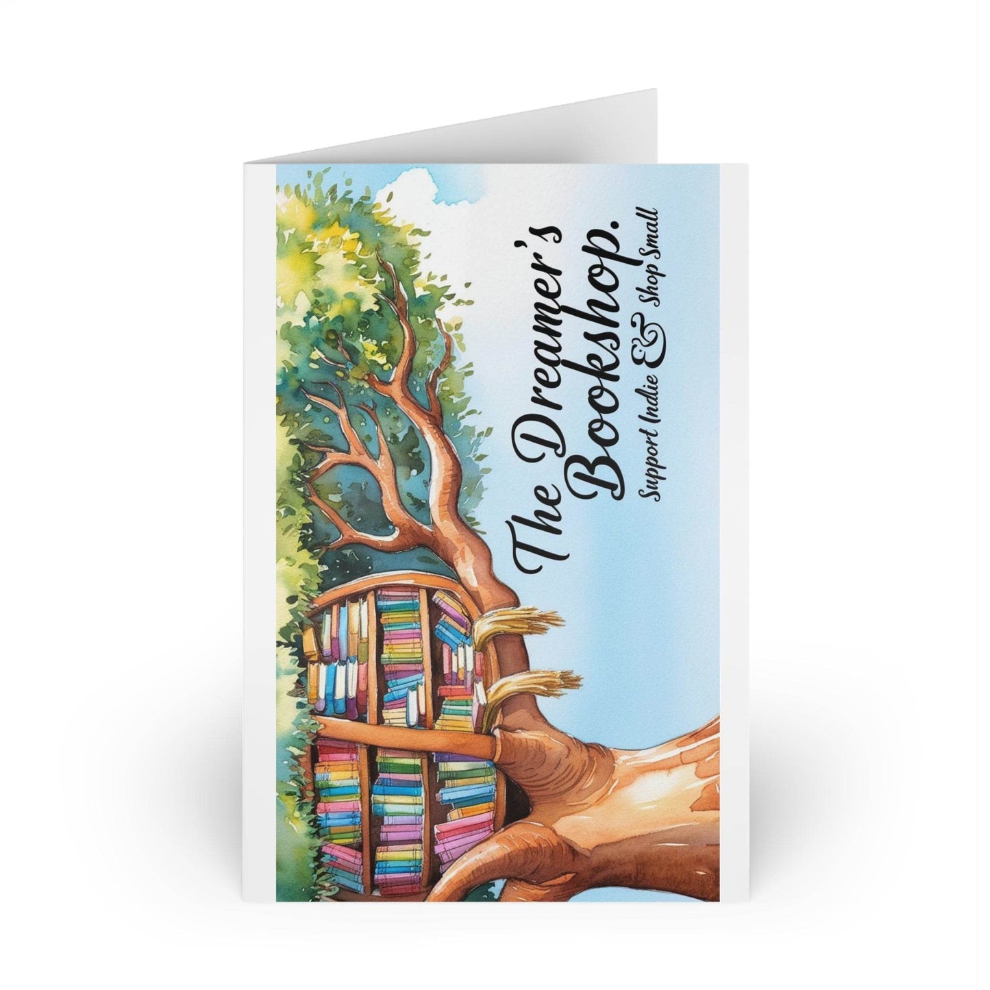 The Dreamer's Bookshop - Tree and Books Card - The Dreamer's Bookshop.