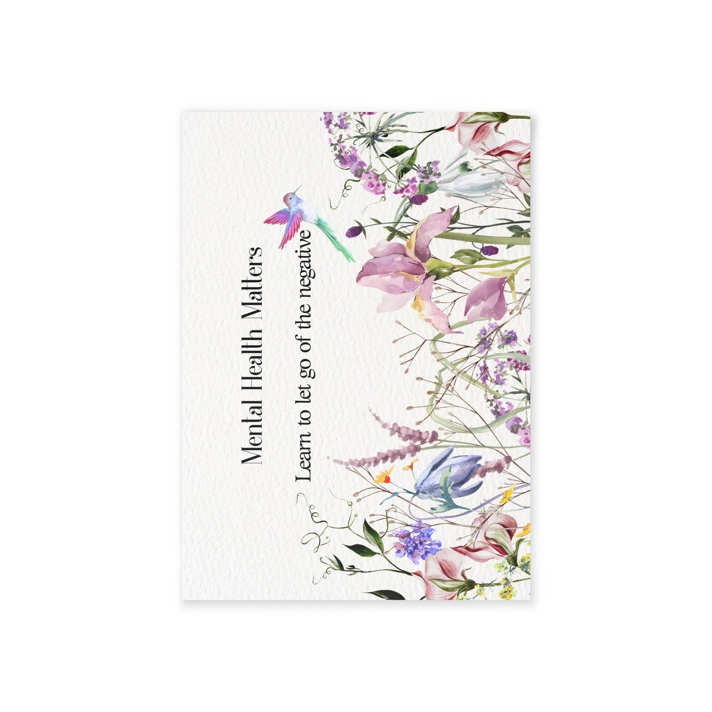 Watercolor "Let Go" Mental Health Matters Art Print Card - The Dreamer's Bookshop.