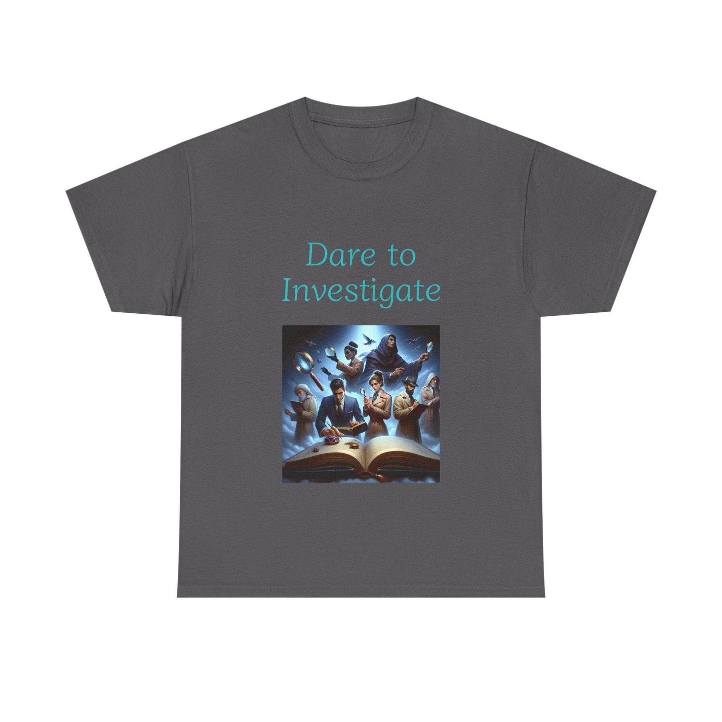 Investigate - Unisex Heavy Cotton Tee - Crime/Mystery Books - The Dreamer's Bookshop.