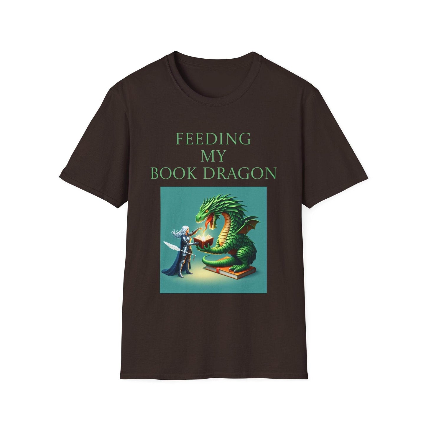 Unisex Softstyle T-Shirt - 'Book Dragon' - The Dreamer's Bookshop.