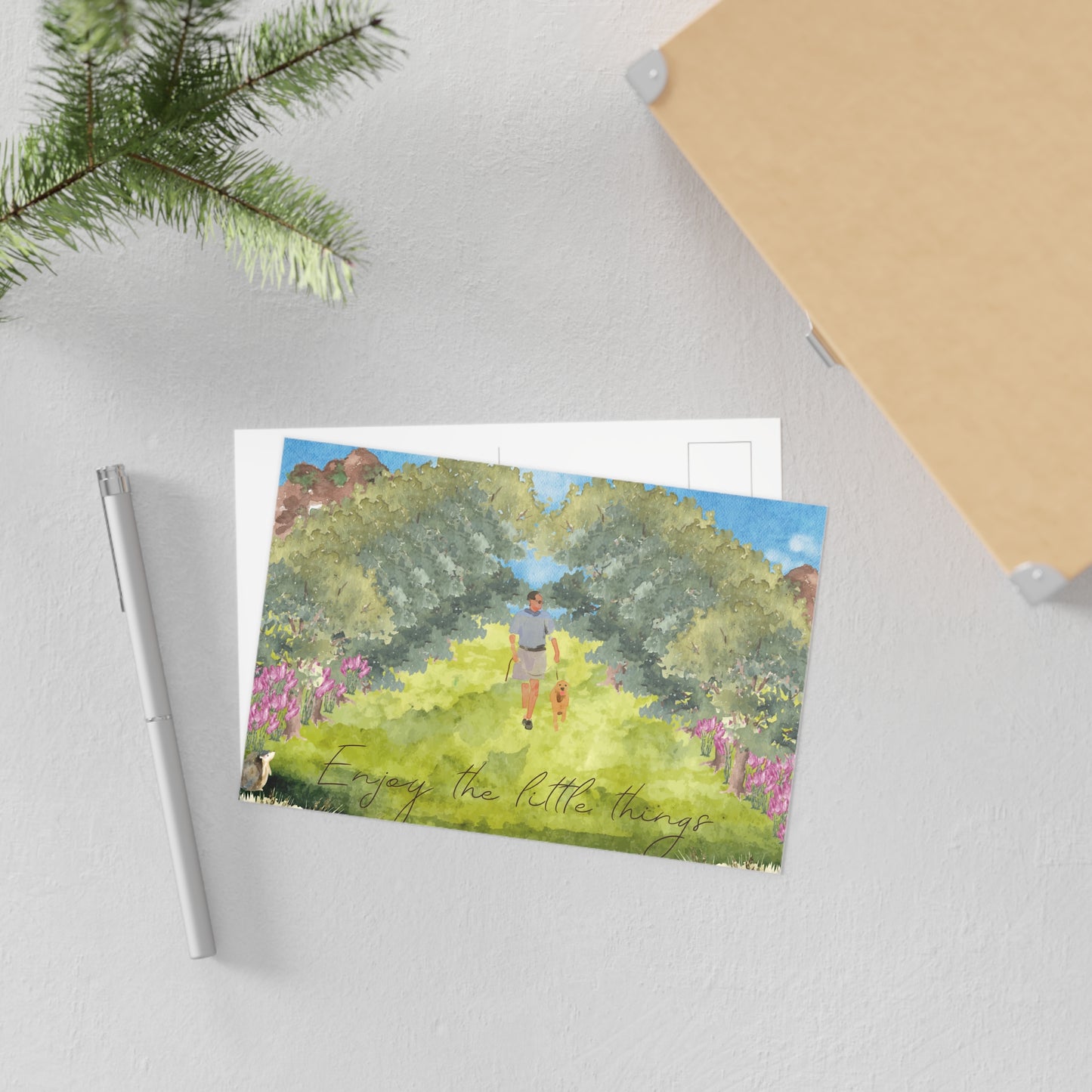 The Dreamer's Bookshop "Dog Walk" Enjoy the Little Things Card - The Dreamer's Bookshop.