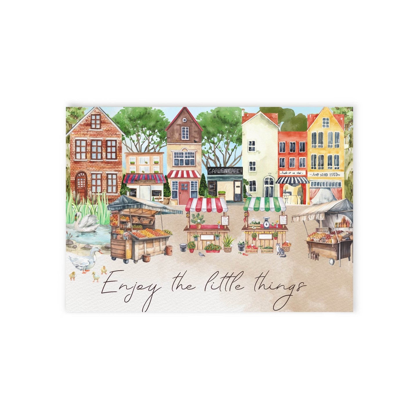 The Dreamer's Bookshop "Small Town Market" Enjoy the Little Things Card - The Dreamer's Bookshop.